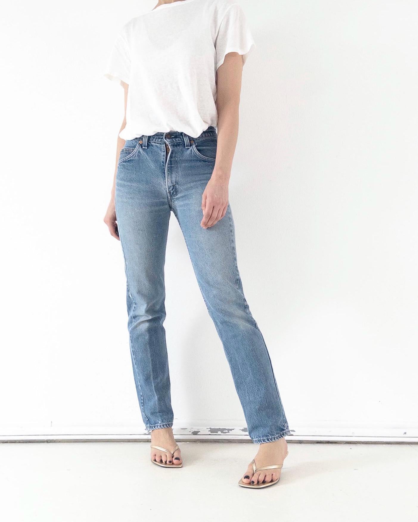 Vintage Levis 505 Jeans Damen W25 W26 | 80s Orange Tab Denim Hose Made in USA