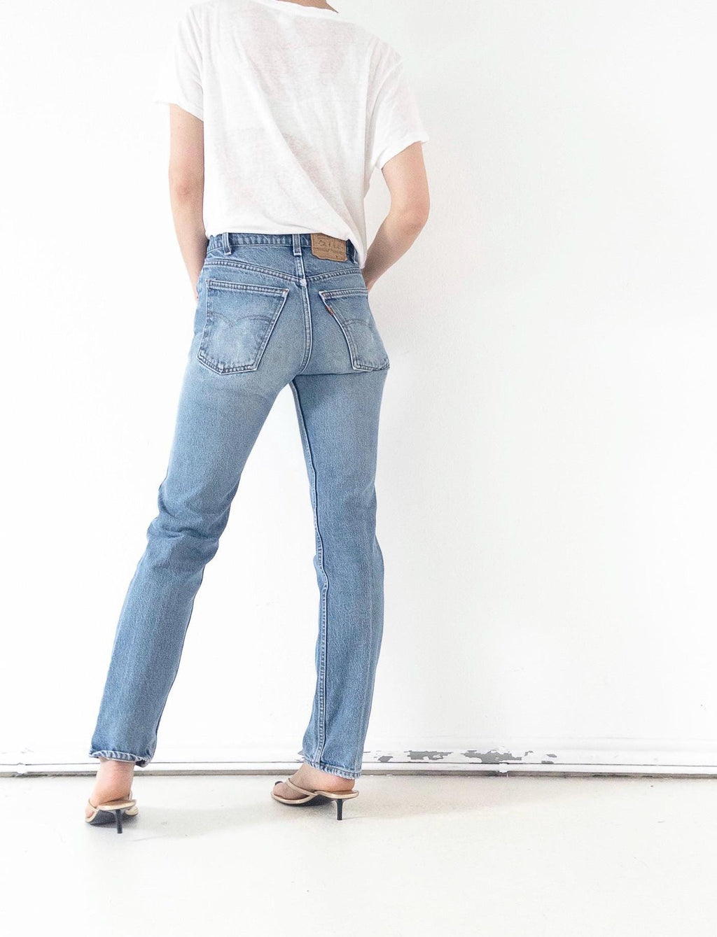 Vintage Levis 505 Jeans Damen W25 W26 | 80s Orange Tab Denim Hose Made in USA