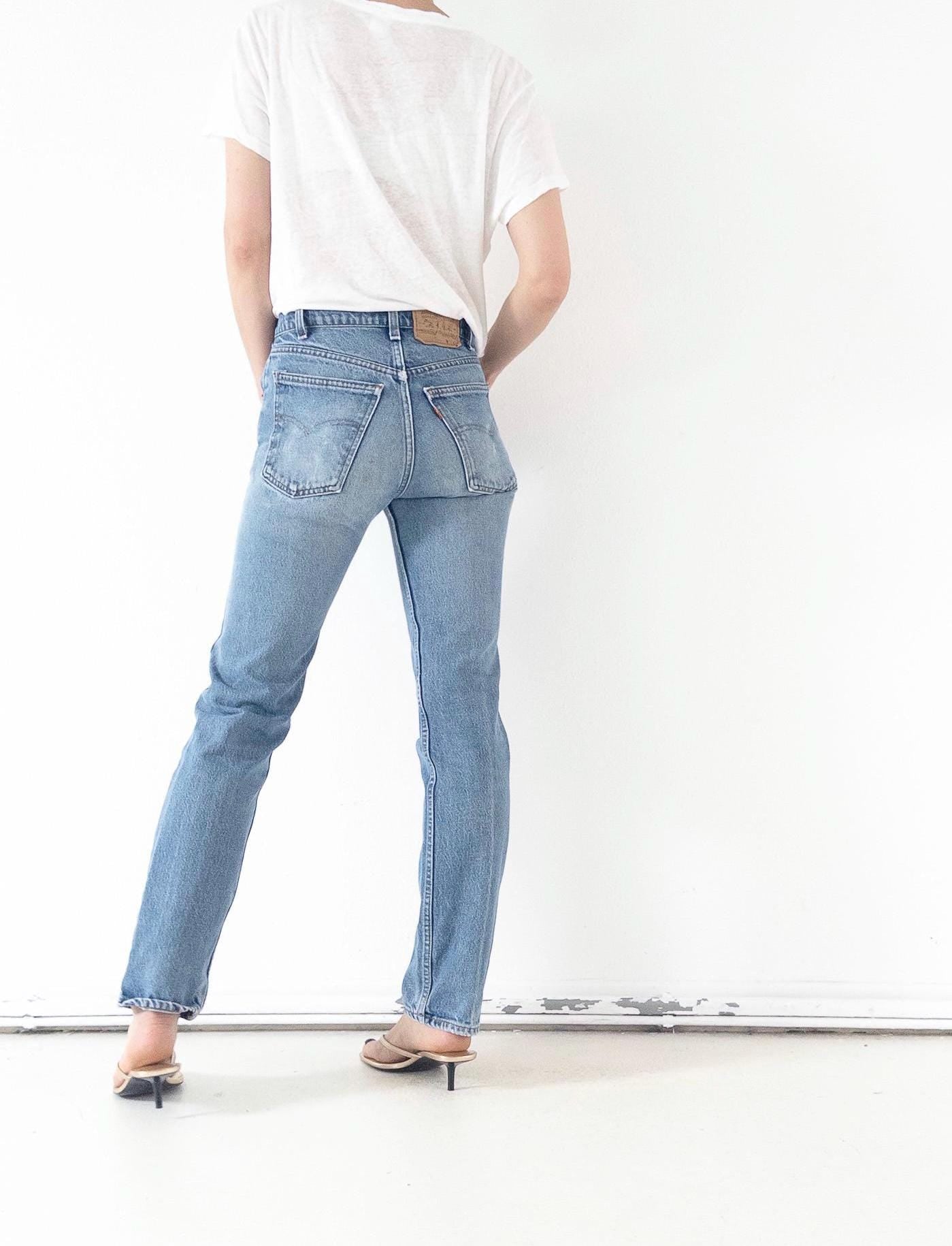 Vintage Levis 505 Jeans Damen W25 W26 | 80s Orange Tab Denim Hose Made in USA