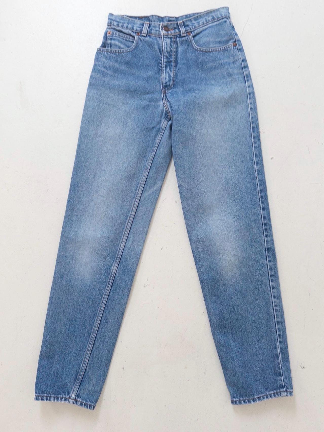 Vintage Levis 416 Jeans Damen W26 | 80s High Waist Denim | Made in Belgium | Orange Tab | Straight Leg | Light Distressed