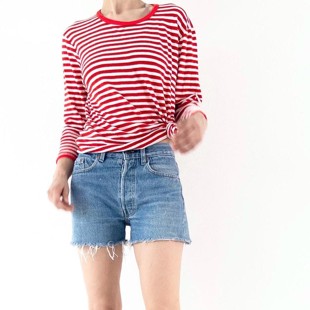 Vintage Levis 501 Cutoff Shorts 1987 USA | Red Tab | Button Fly | W27 | 80s
