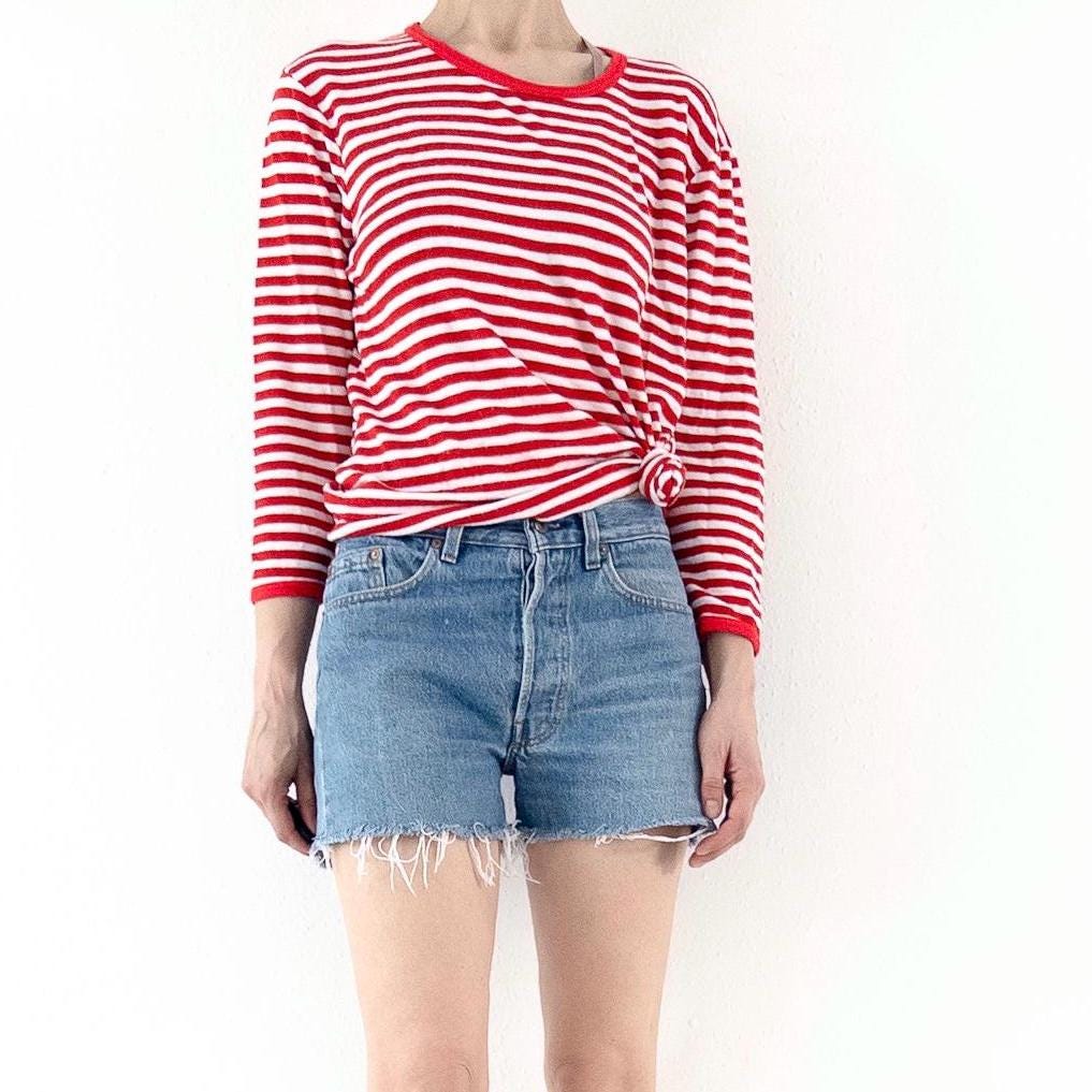 Vintage Levis 501 Cutoff Shorts 1987 USA | Red Tab | Button Fly | W27 | 80s