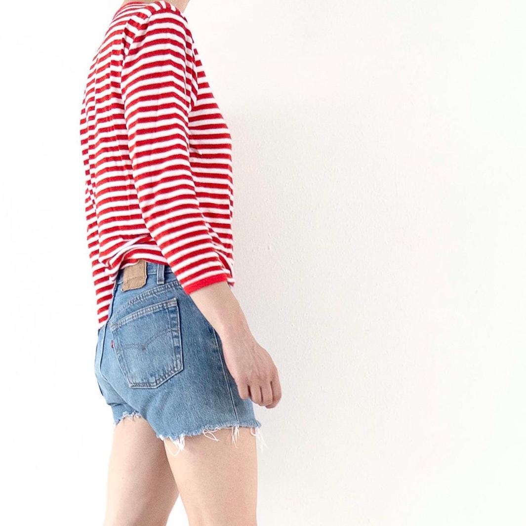 Vintage Levis 501 Cutoff Shorts 1987 USA | Red Tab | Button Fly | W27 | 80s