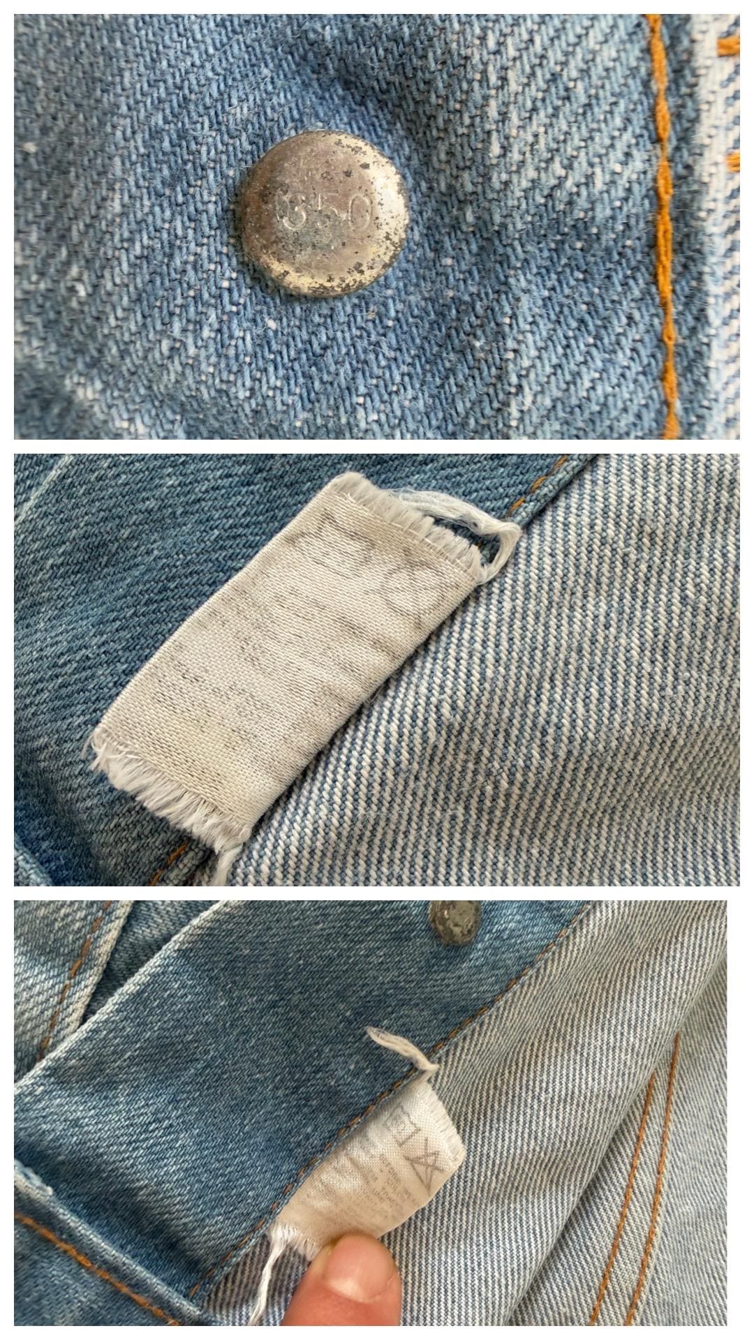 Vintage Levis Orange Tab Jeansjacke 70s 80s | Faded Blue Trucker Jacket Gr S | No Hand Pockets