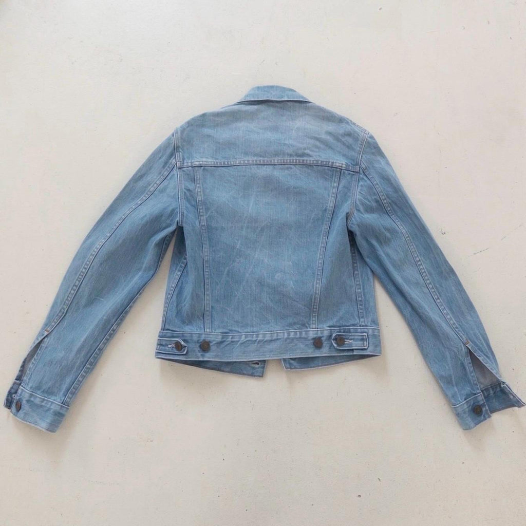 Vintage Levis Orange Tab Jeansjacke 70s 80s | Faded Blue Trucker Jacket Gr S | No Hand Pockets