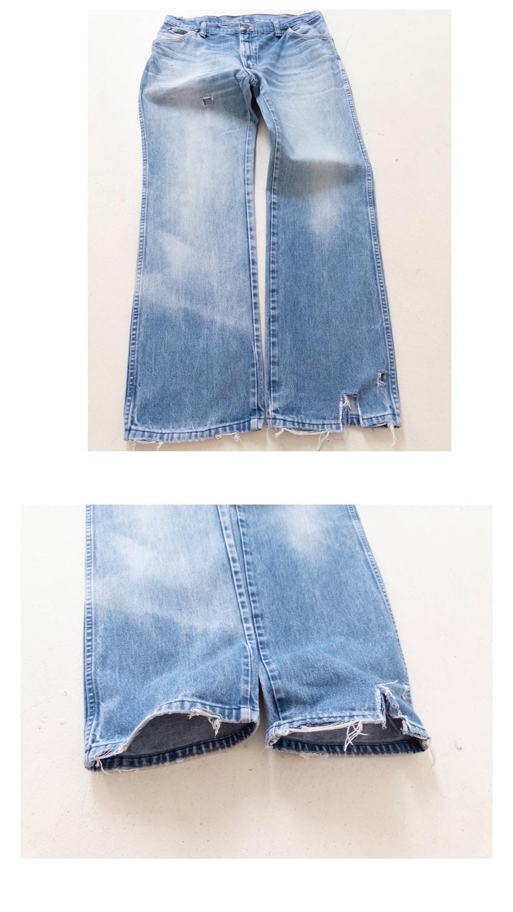 Vintage Wrangler Jeans 80s W33 L32 | Distressed Denim Straight Leg | Made in Europe