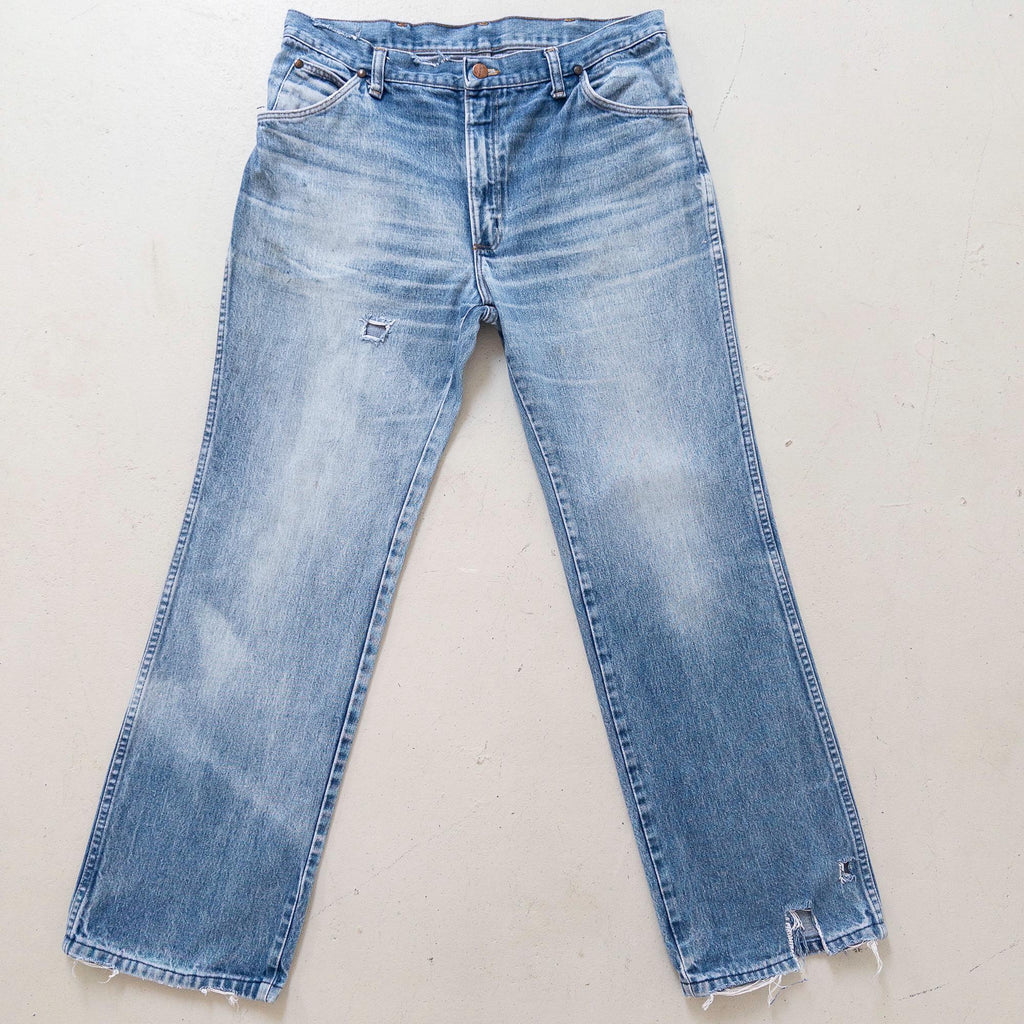 Vintage Wrangler Jeans 80s W33 L32 | Distressed Denim Straight Leg | Made in Europe