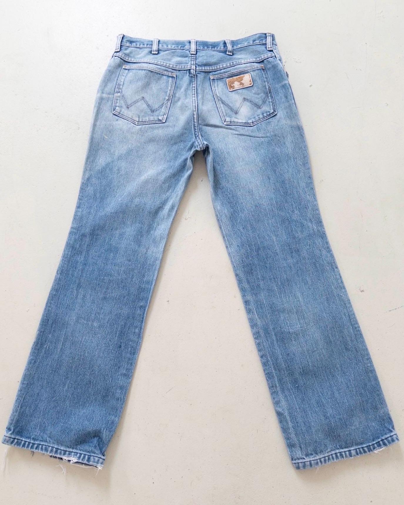 Vintage Wrangler Jeans 80s W33 L32 | Distressed Denim Straight Leg | Made in Europe