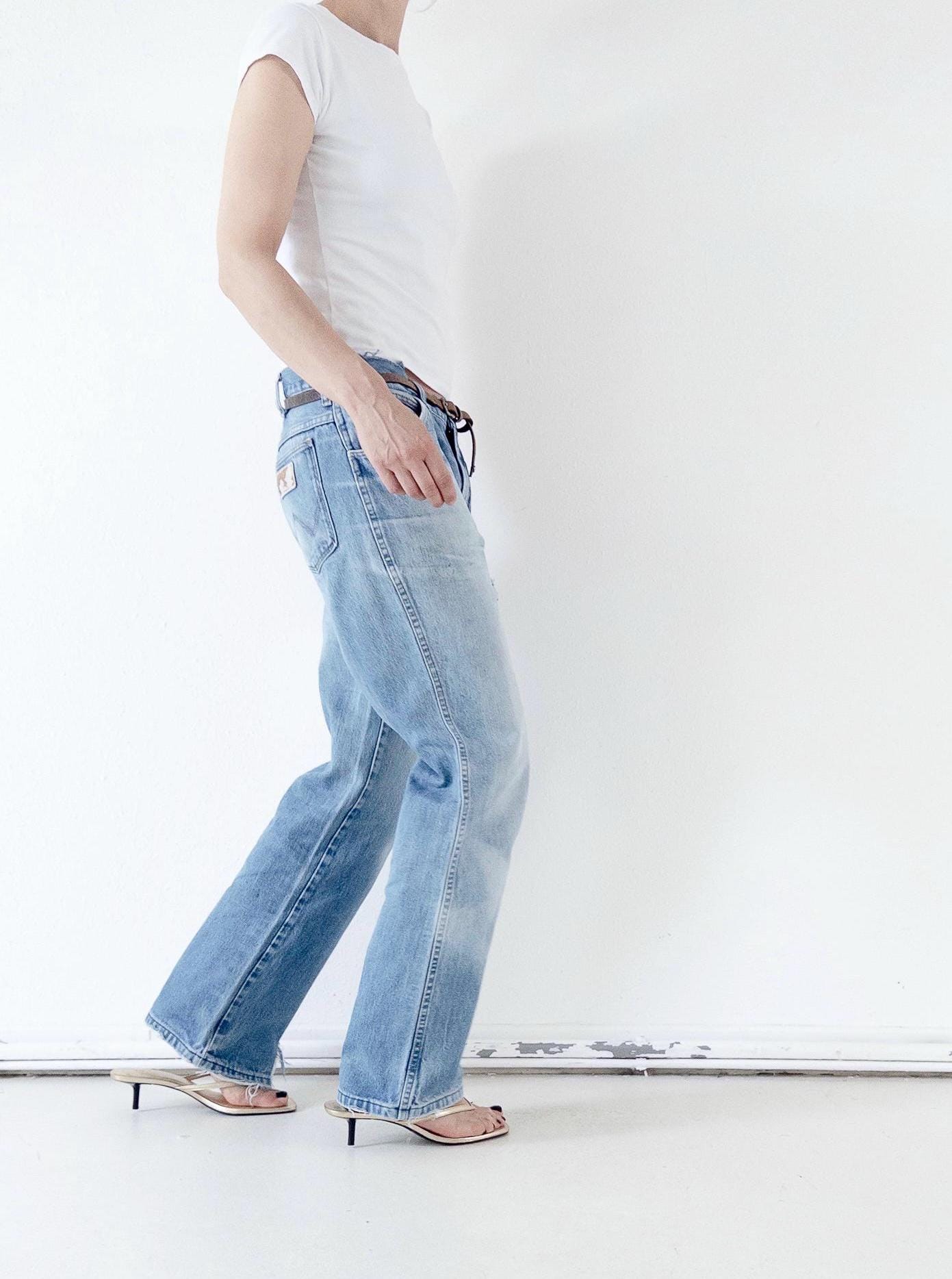 Vintage Wrangler Jeans 80s W33 L32 | Distressed Denim Straight Leg | Made in Europe