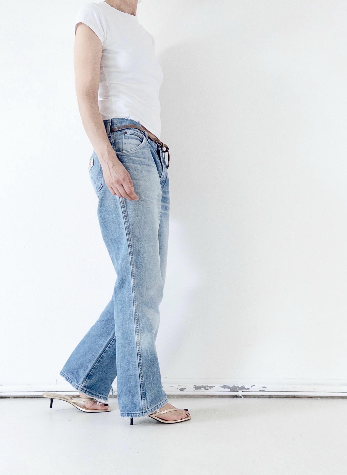 Vintage Wrangler Jeans 80s W33 L32 | Distressed Denim Straight Leg | Made in Europe