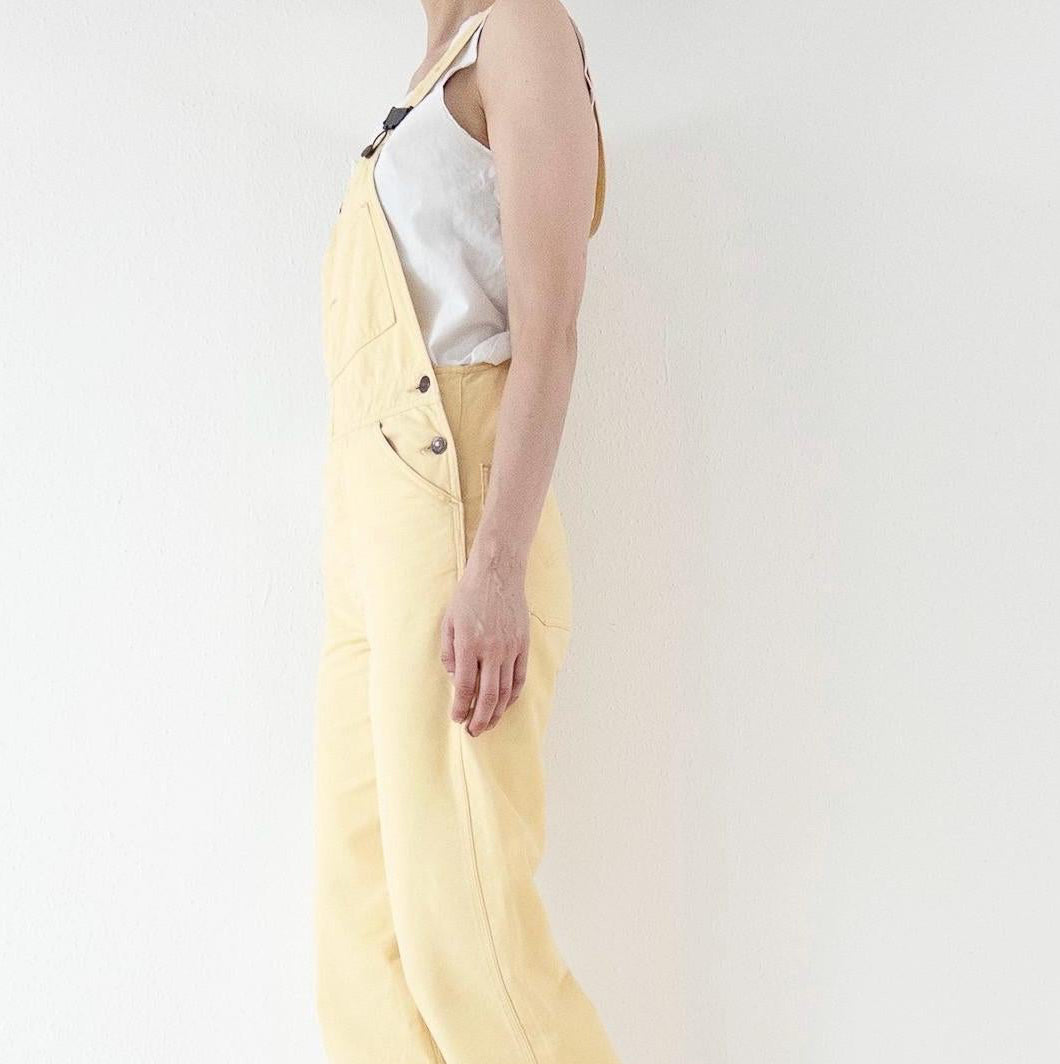 Vintage Levis Latzhose 1979 Made in UK XS W25 | Carpenter Dungarees | White Tab Overall Workwear | 70s Yellow Denim