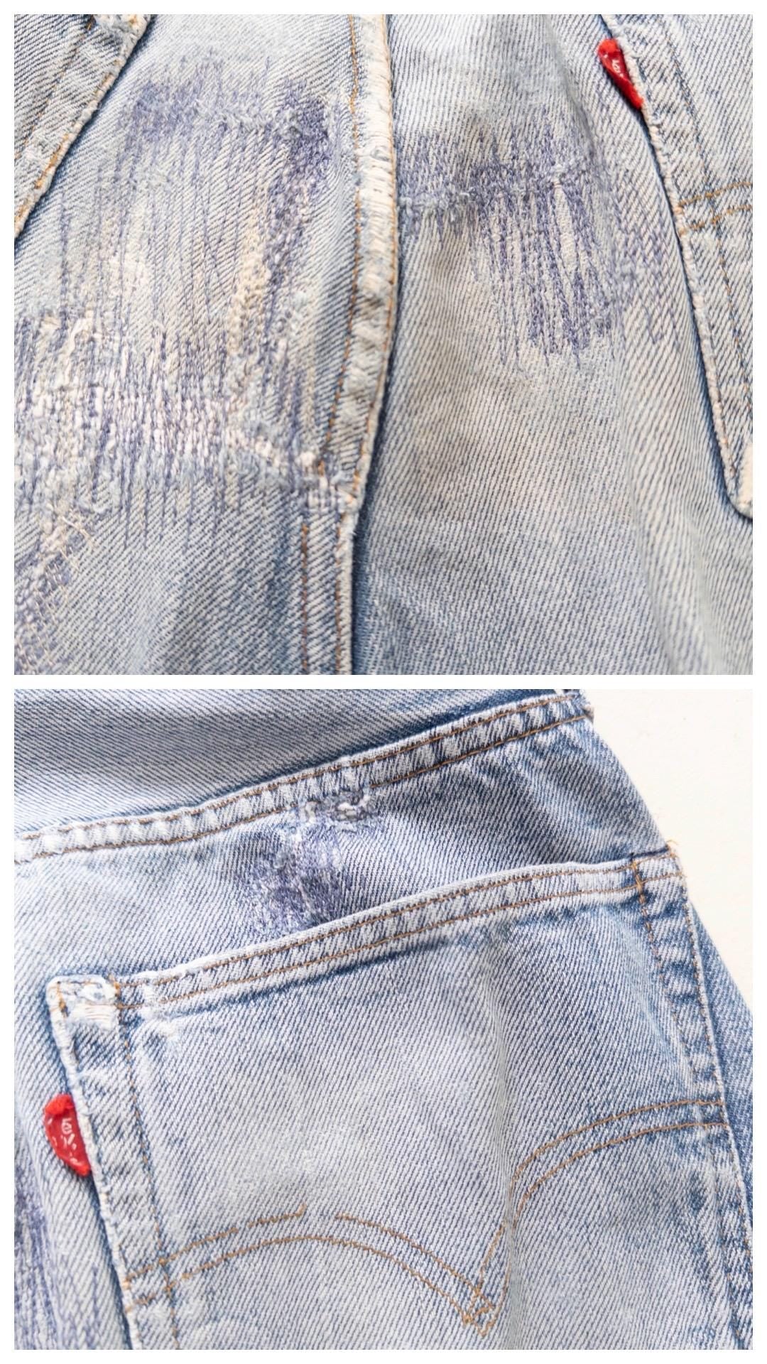 Vintage Levis 501 Selvedge Redline W33 L38 | 1978 Made in USA | Patched Distressed Jeans | Single Stitch, Button 6 | 70s Collectible Denim
