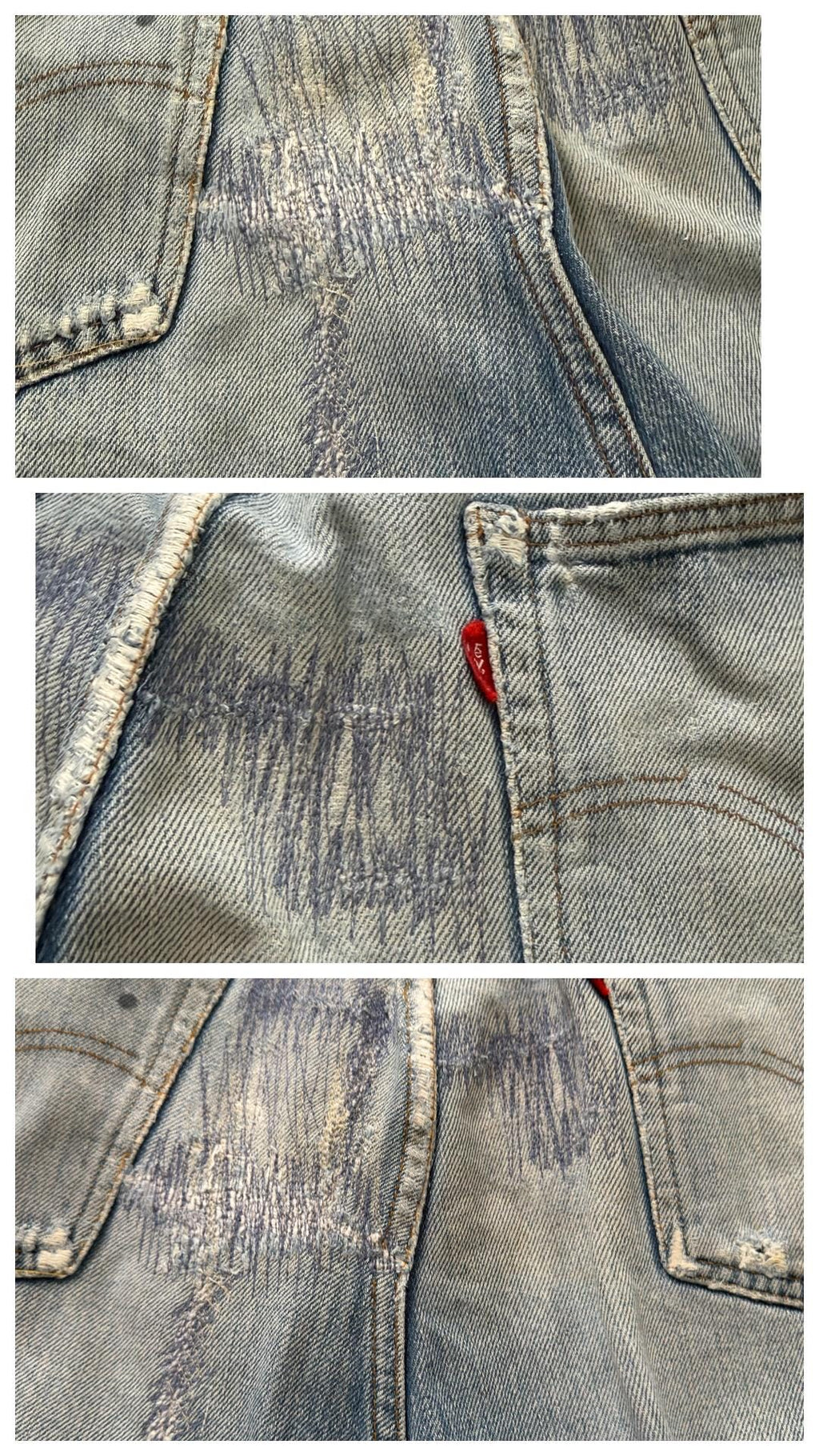 Vintage Levis 501 Selvedge Redline W33 L38 | 1978 Made in USA | Patched Distressed Jeans | Single Stitch, Button 6 | 70s Collectible Denim
