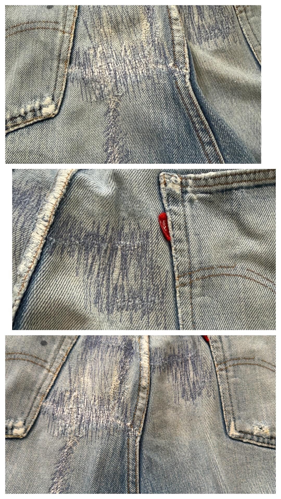 Vintage Levis 501 Selvedge Redline W33 L38 | 1978 Made in USA | Patched Distressed Jeans | Single Stitch, Button 6 | 70s Collectible Denim