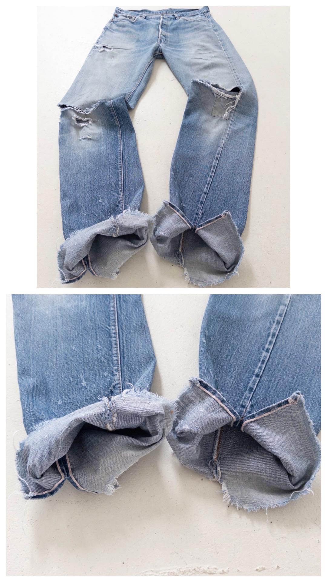 Vintage Levis 501 Selvedge Redline W33 L38 | 1978 Made in USA | Patched Distressed Jeans | Single Stitch, Button 6 | 70s Collectible Denim
