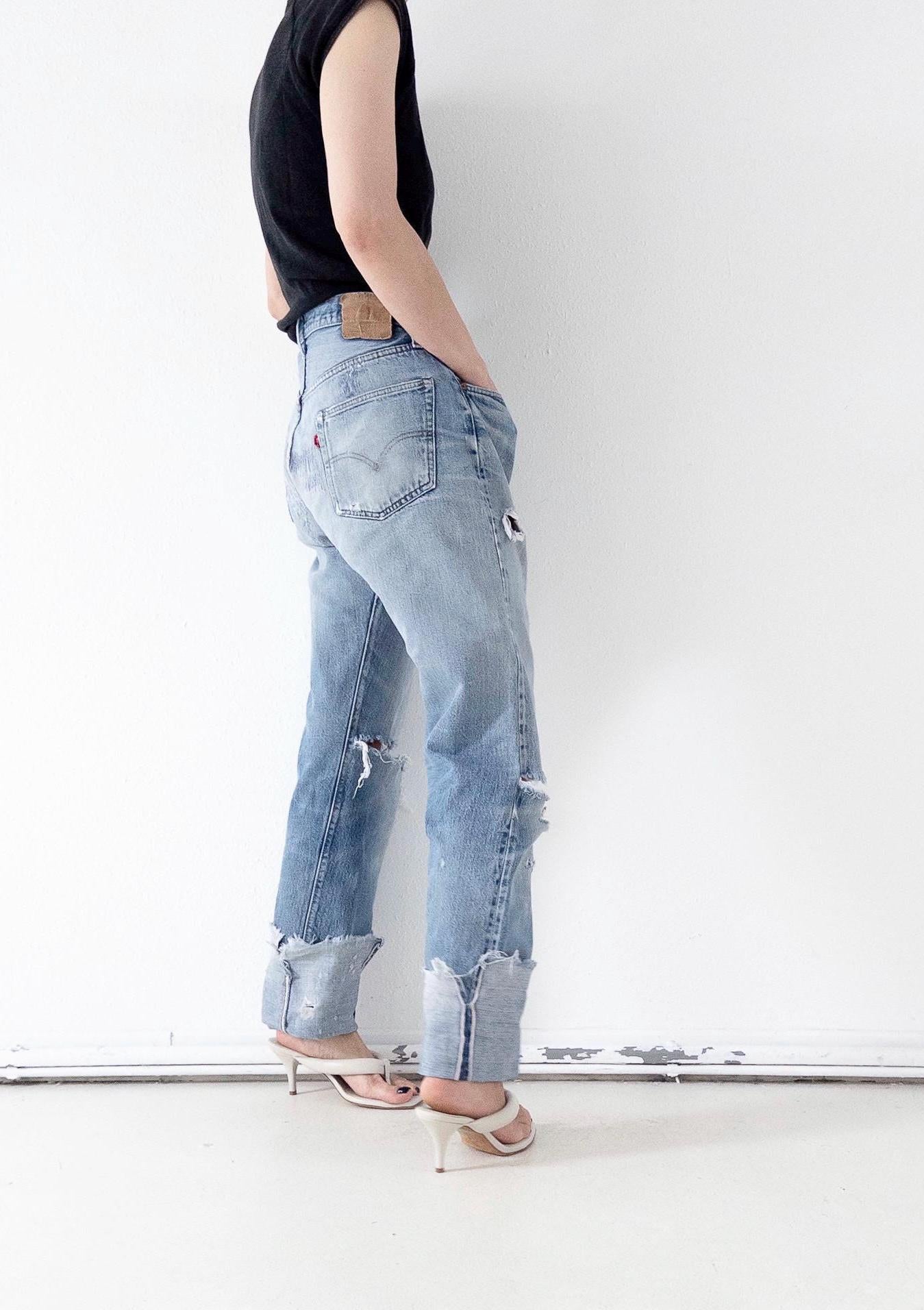 Vintage Levis 501 Selvedge Redline W33 L38 | 1978 Made in USA | Patched Distressed Jeans | Single Stitch, Button 6 | 70s Collectible Denim