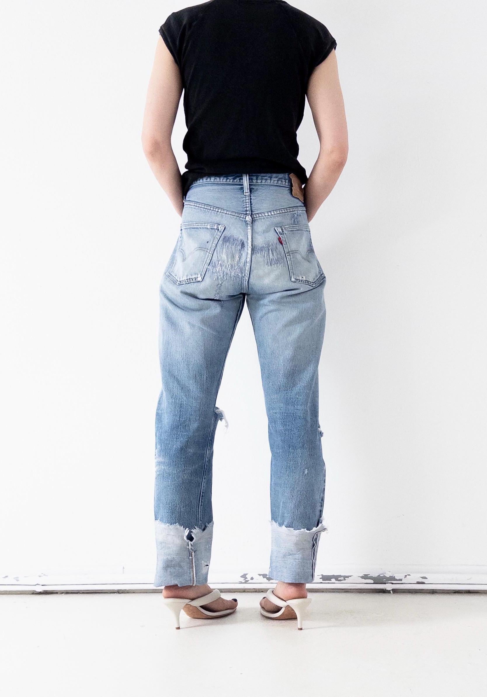 Vintage Levis 501 Selvedge Redline W33 L38 | 1978 Made in USA | Patched Distressed Jeans | Single Stitch, Button 6 | 70s Collectible Denim
