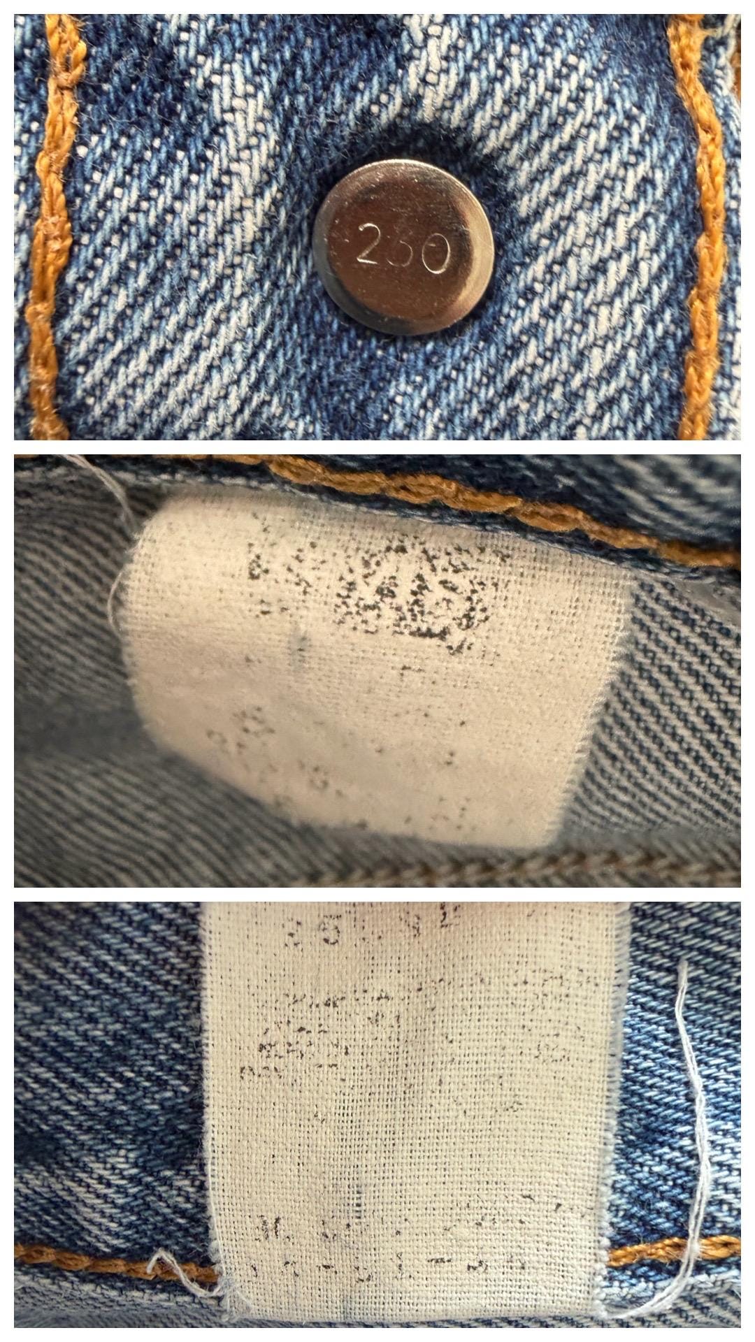 Levis 550 Jeans W26 L34 90s Vintage Made in Belgium Light Wash High Waist Orange Tab