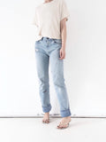 Vintage Levis 501 W28 L35 80s Denim Made in USA Distressed Faded Light Blue Jeans 1987