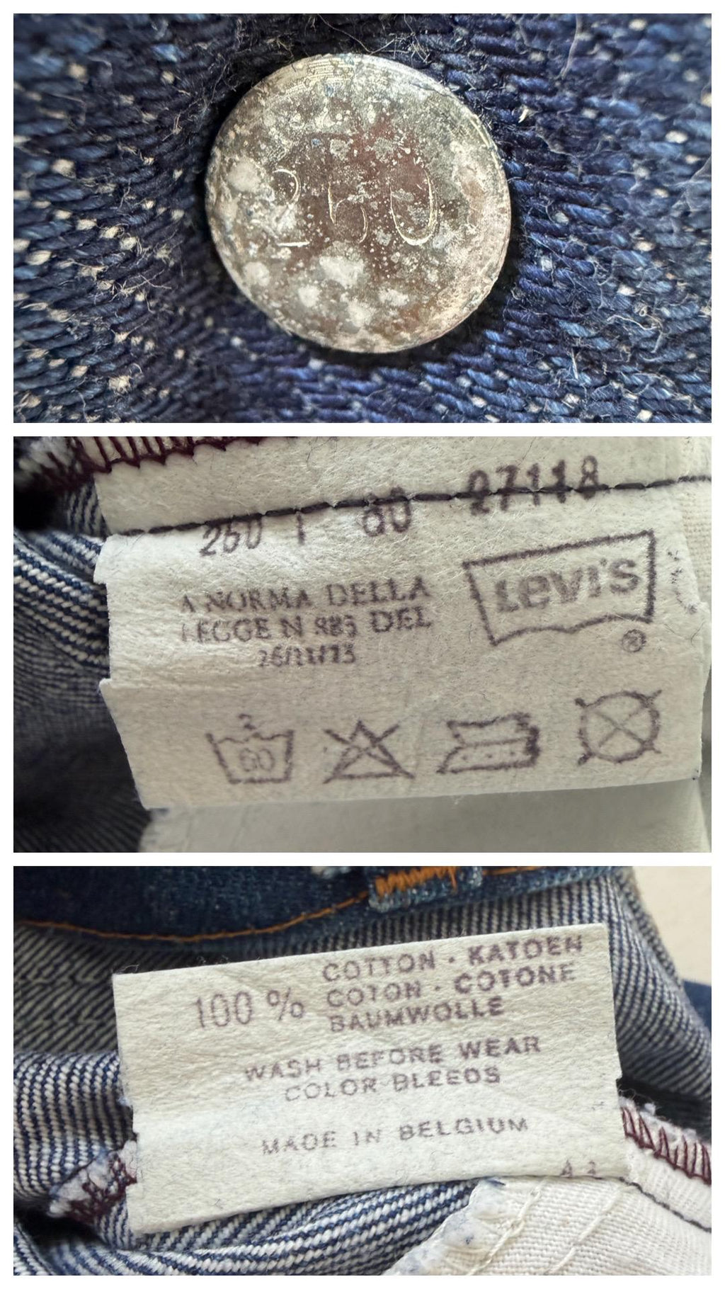 Levis 617 Jeans W26 70s Vintage Flared Darkblue Denim Orange Tab Made in Belgium 1978