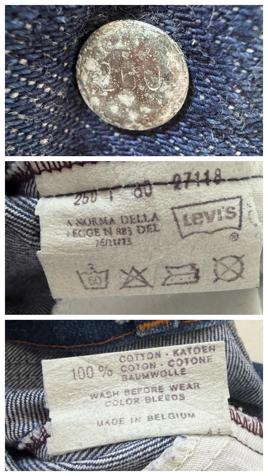 Levis 617 Jeans W26 70s Vintage Flared Darkblue Denim Orange Tab Made in Belgium 1978