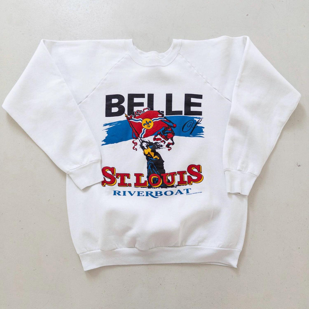 Fruit of the Loom Sweatshirt 90s Vintage L Made in USA Weißer Graphic Crewneck Sweater