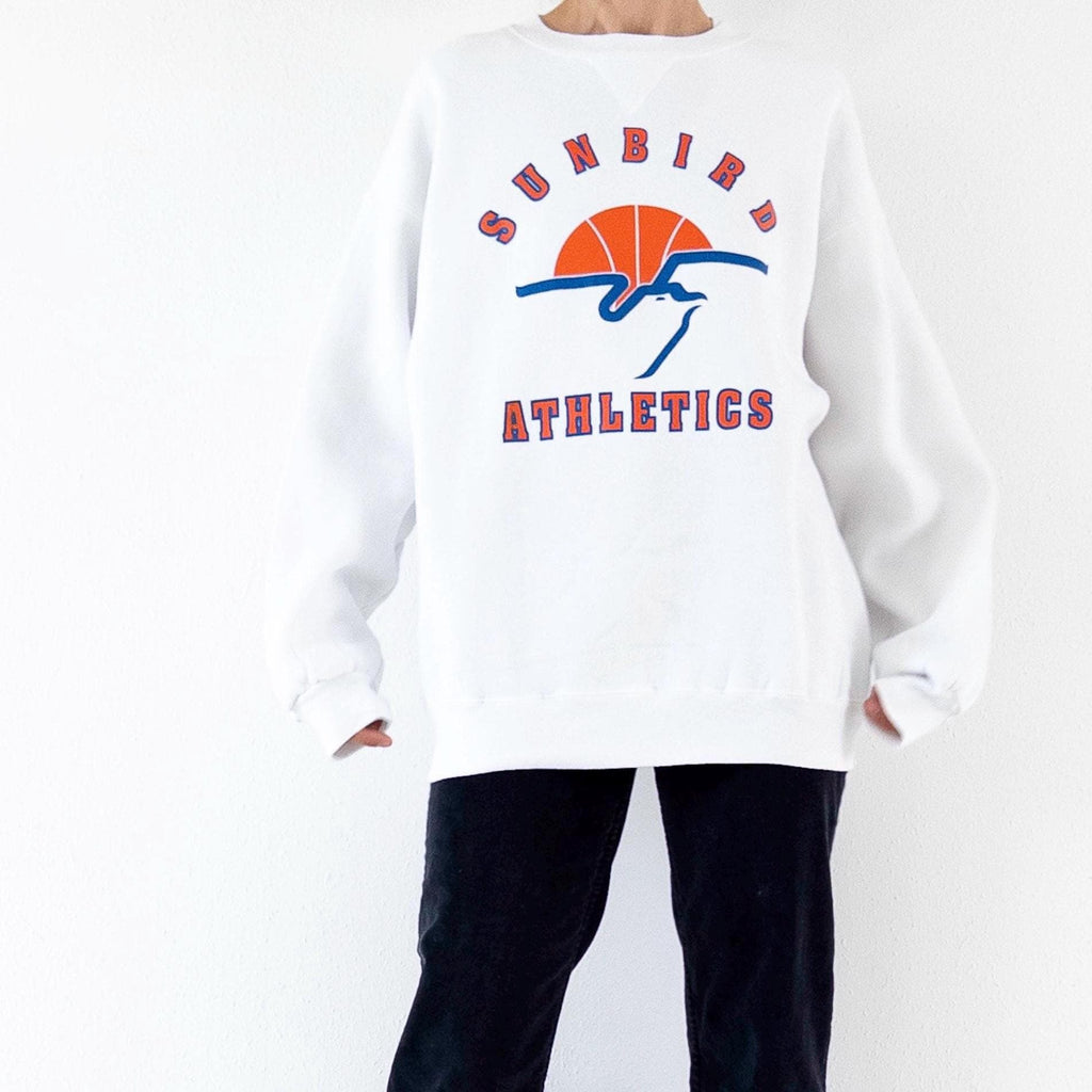 Hanes Sweatshirt 80s 90s Vintage Sunbird Athletics XL Made in USA Sweater Off White Crewneck Campus Sportswear
