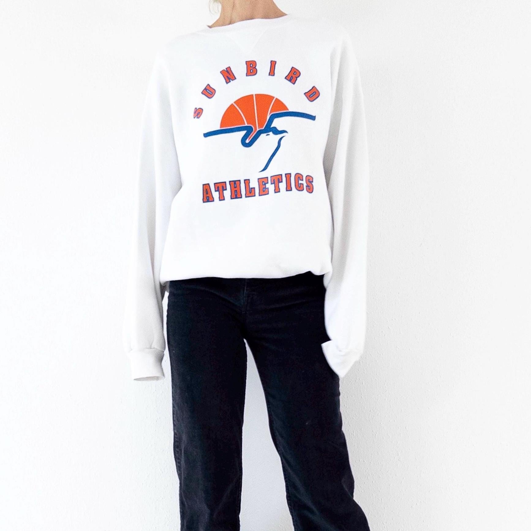 Hanes Sweatshirt 80s 90s Vintage Sunbird Athletics XL Made in USA Sweater Off White Crewneck Campus Sportswear