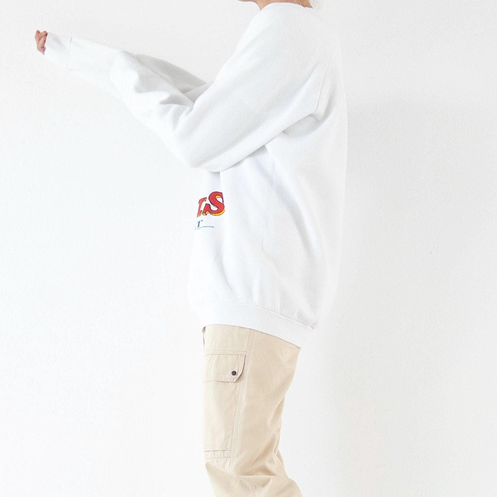 Fruit of the Loom Sweatshirt 90s Vintage L Made in USA Weißer Graphic Crewneck Sweater