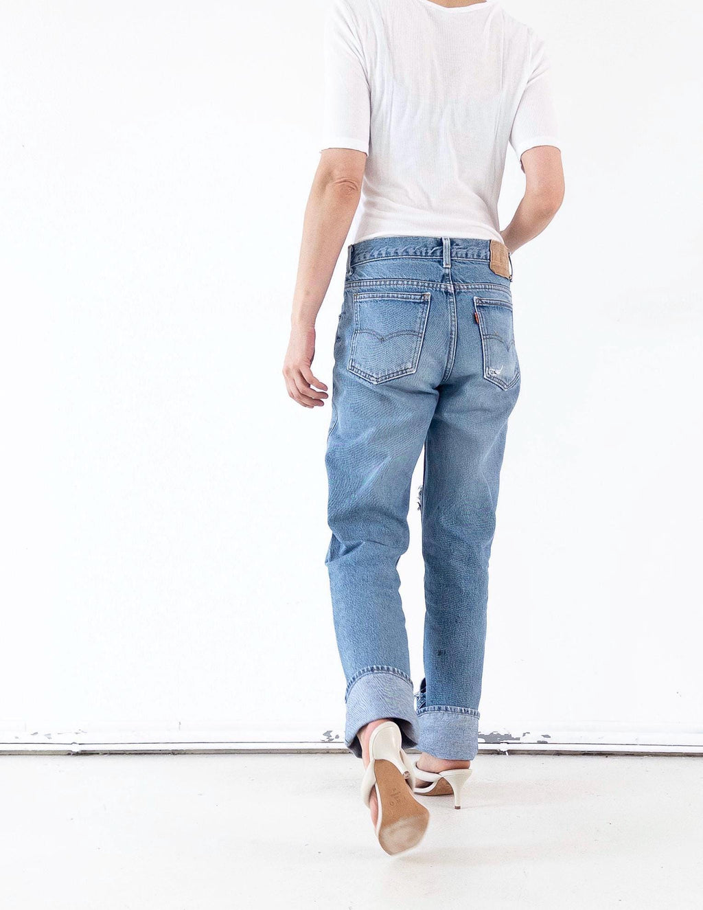 Vintage Levis Orange Tab Dad Jeans W29 W30 - 80s Made in Belgium Distressed Light Blue