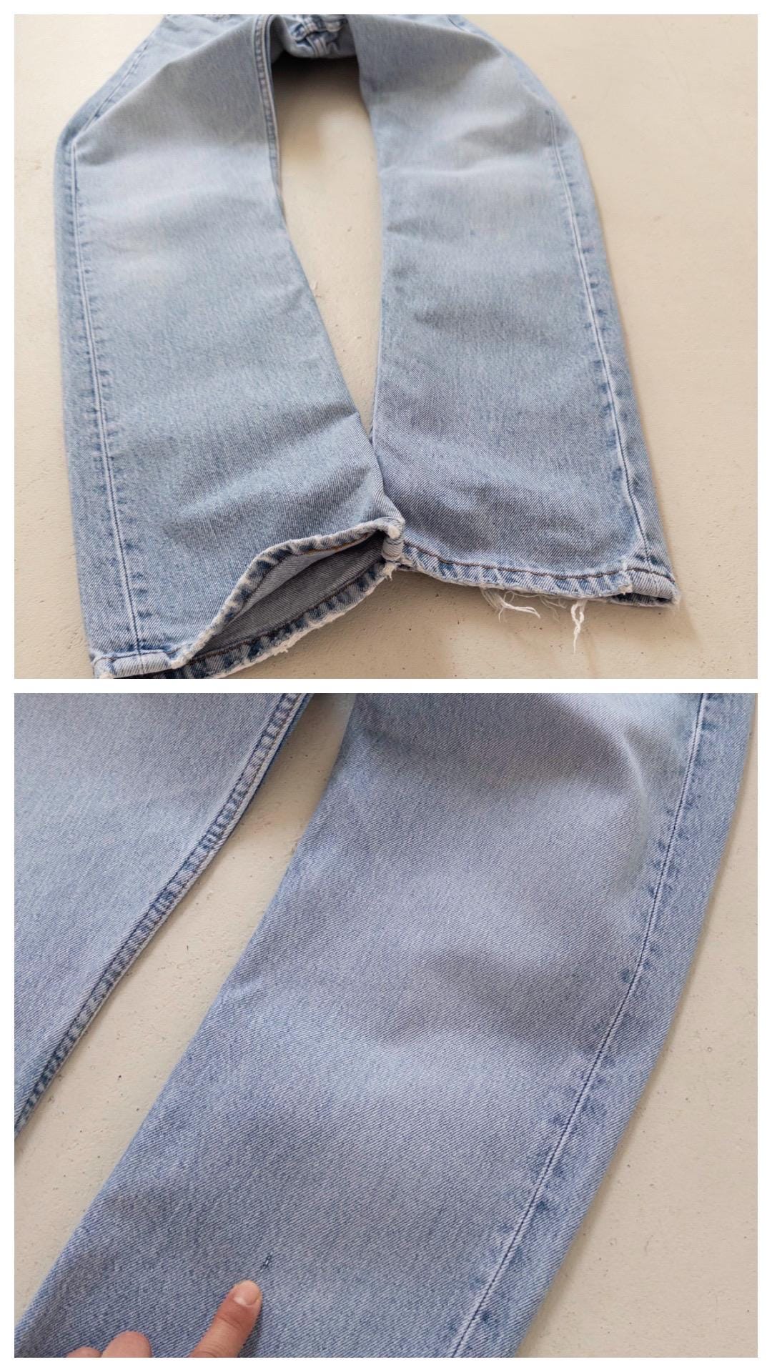 Levis 501 Jeans W28-29 L33 90s Vintage Made in USA Light Blue 501 Denim 1997