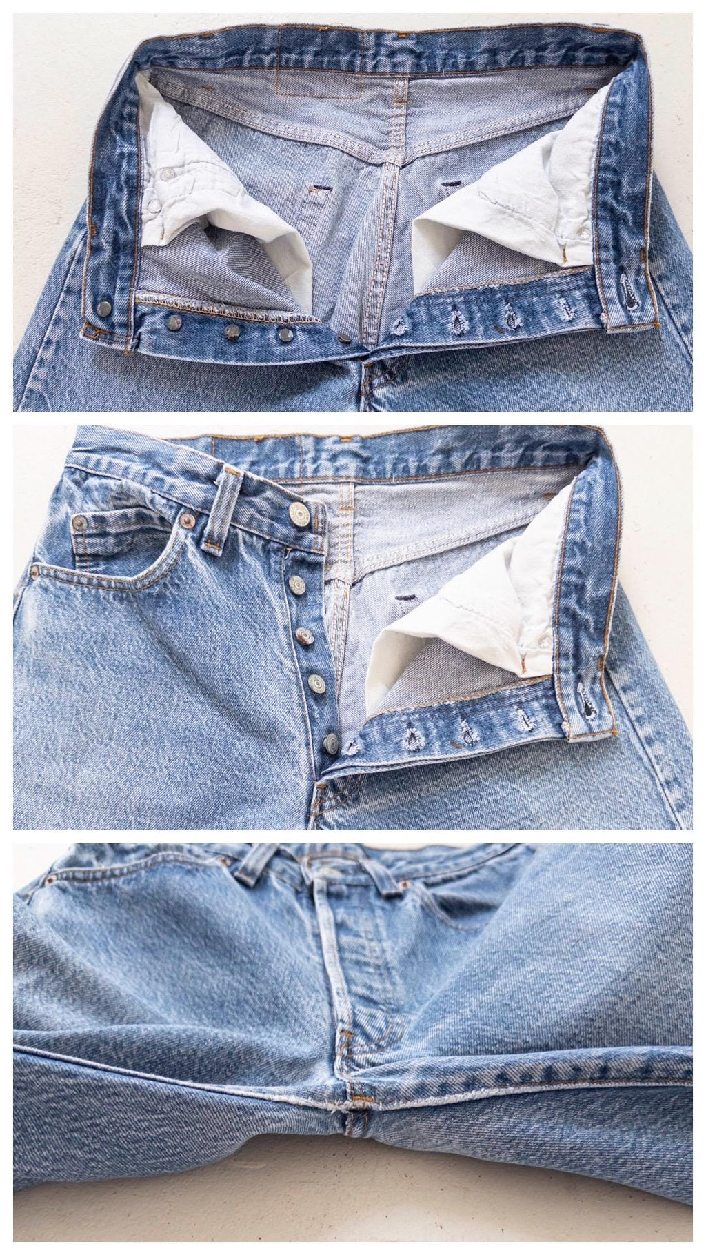 Levis 501 Jeans W27 L29 80s Vintage Made in USA Distressed Faded Mid Blue Denim 1983
