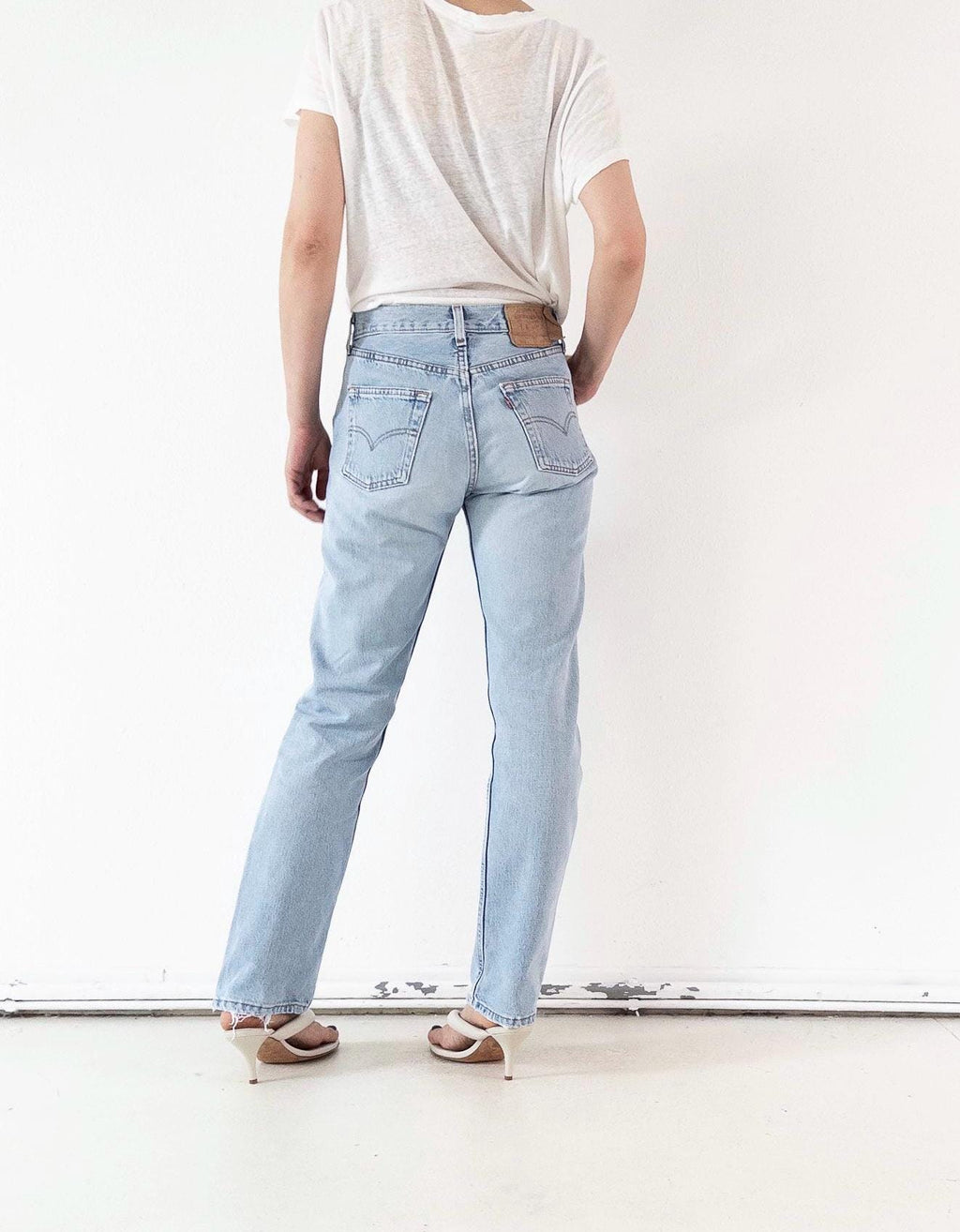 Levis 501 Jeans W28-29 L33 90s Vintage Made in USA Light Blue 501 Denim 1997