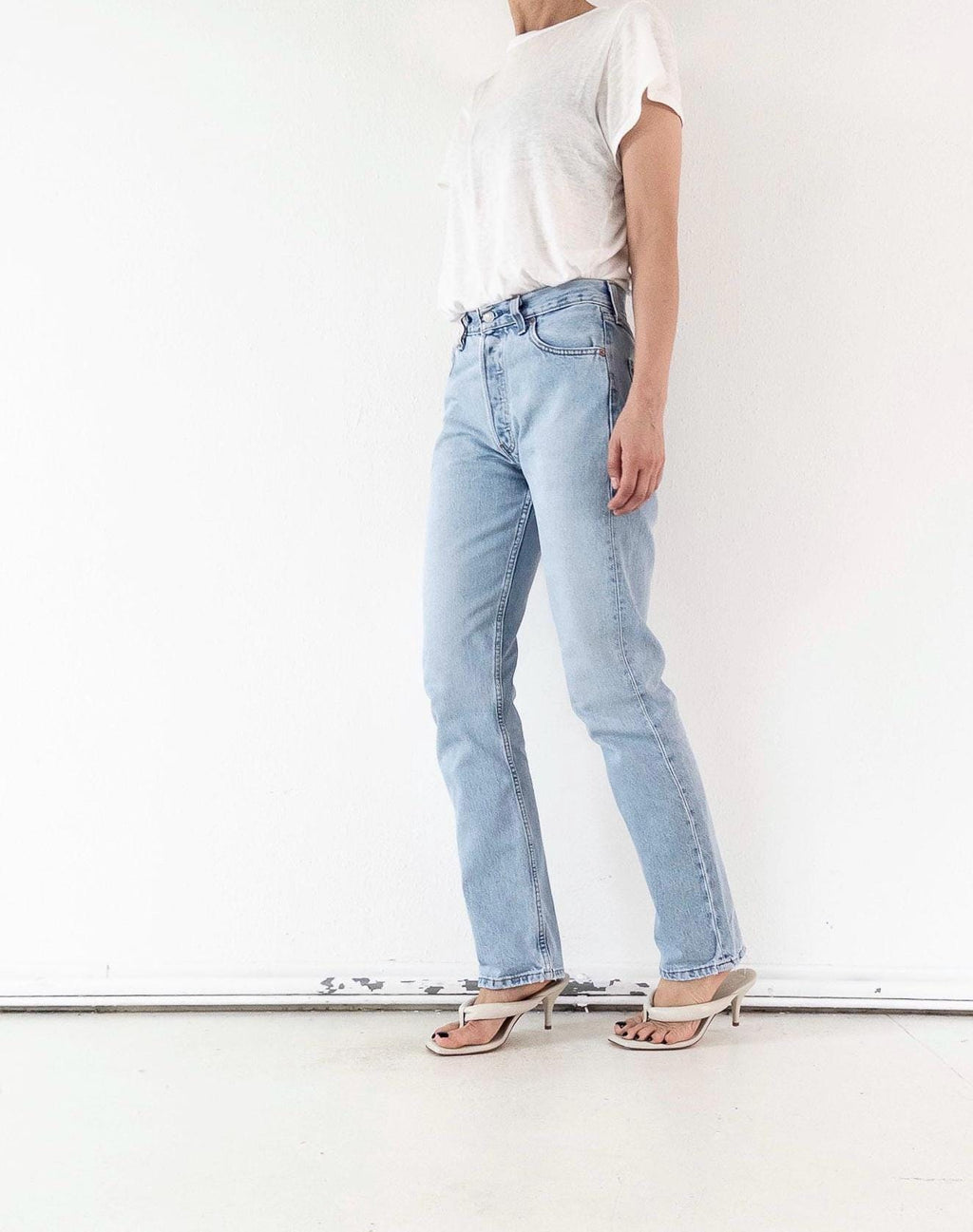 Levis 501 Jeans W28-29 L33 90s Vintage Made in USA Light Blue 501 Denim 1997