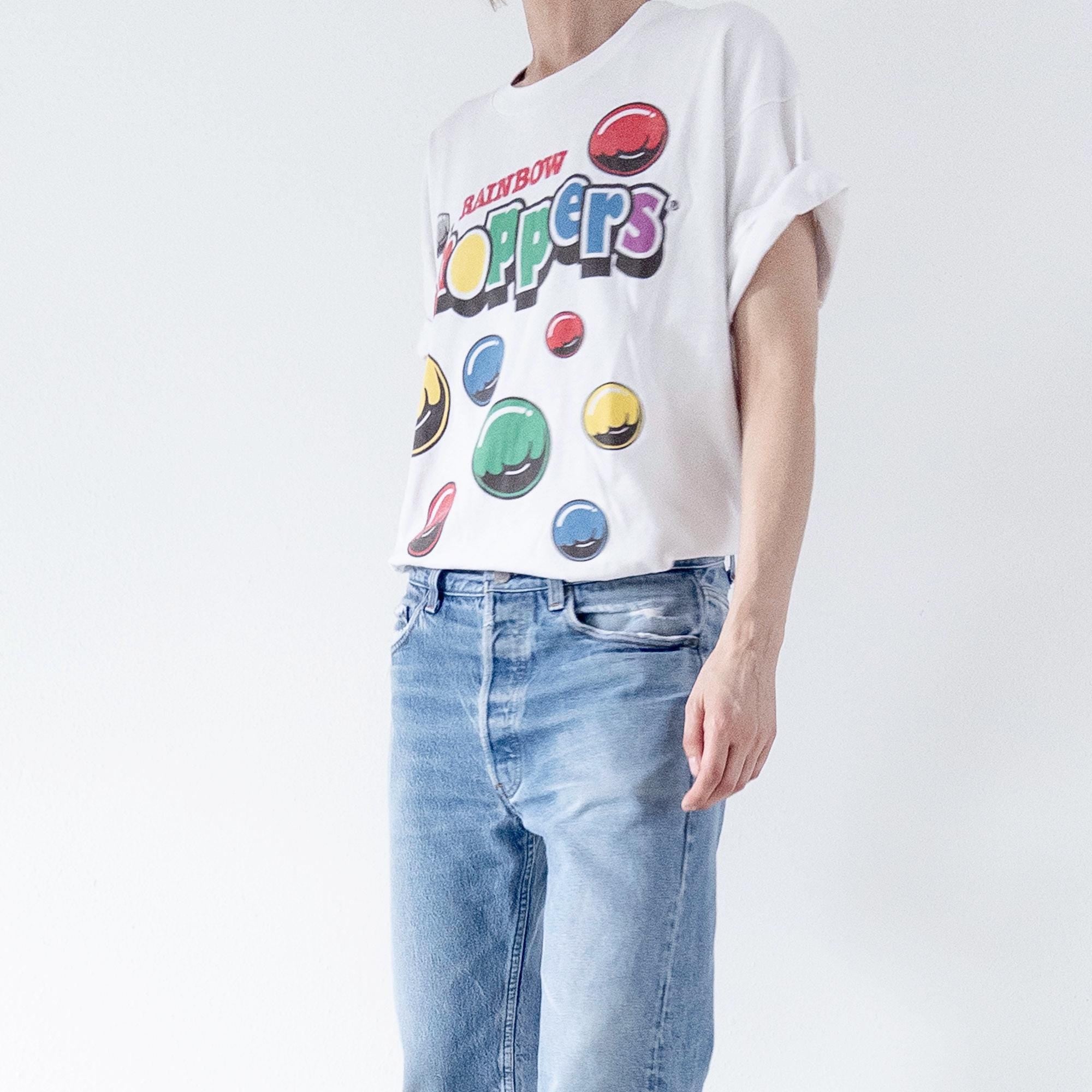 Gr. L T-Shirt Rainbow Whoppers Candy Graphic Single Stitch 90s Vintage Spoof Tee