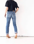 Levis Jeans W26 L34 Faded Mid Blue Skinny Stretch Denim Blue Tab 80s Vintage Made in Belgium
