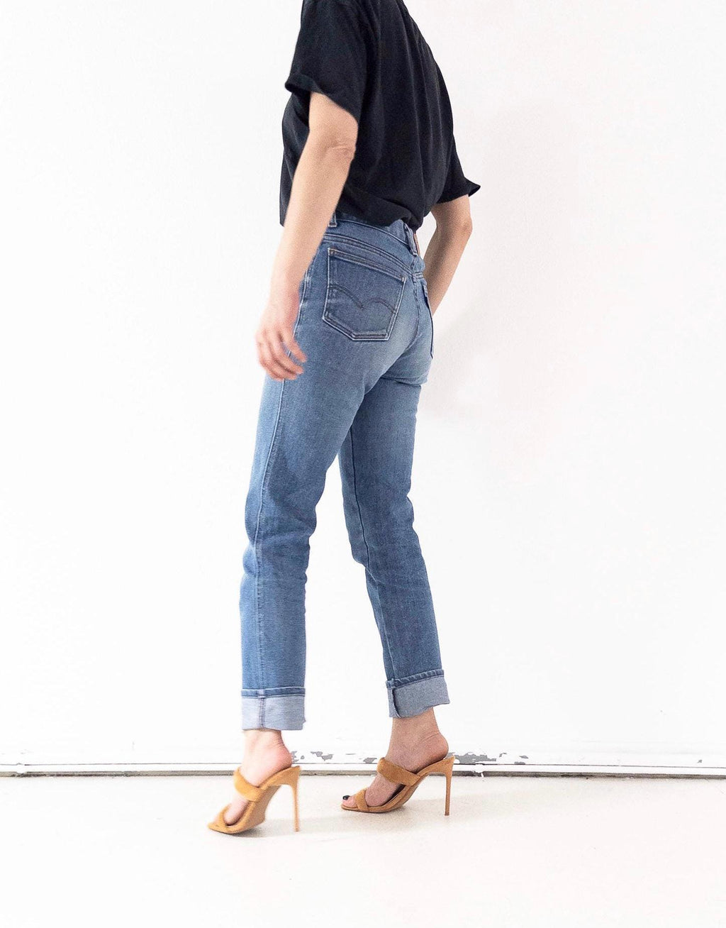 Levis Jeans W26 L34 Faded Mid Blue Skinny Stretch Denim Blue Tab 80s Vintage Made in Belgium