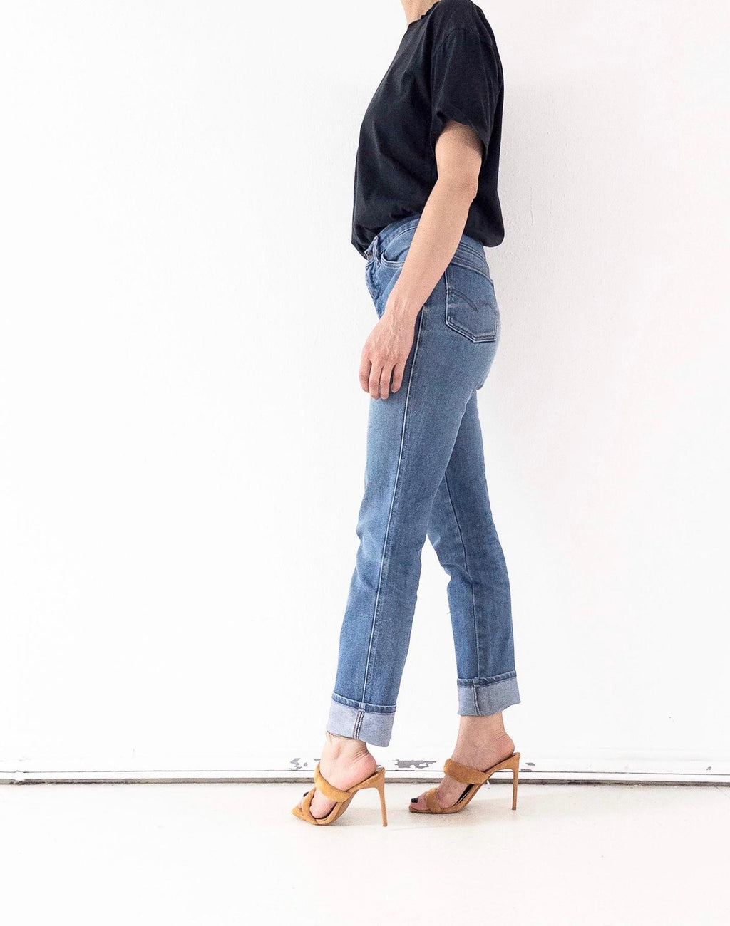 Levis Jeans W26 L34 Faded Mid Blue Skinny Stretch Denim Blue Tab 80s Vintage Made in Belgium