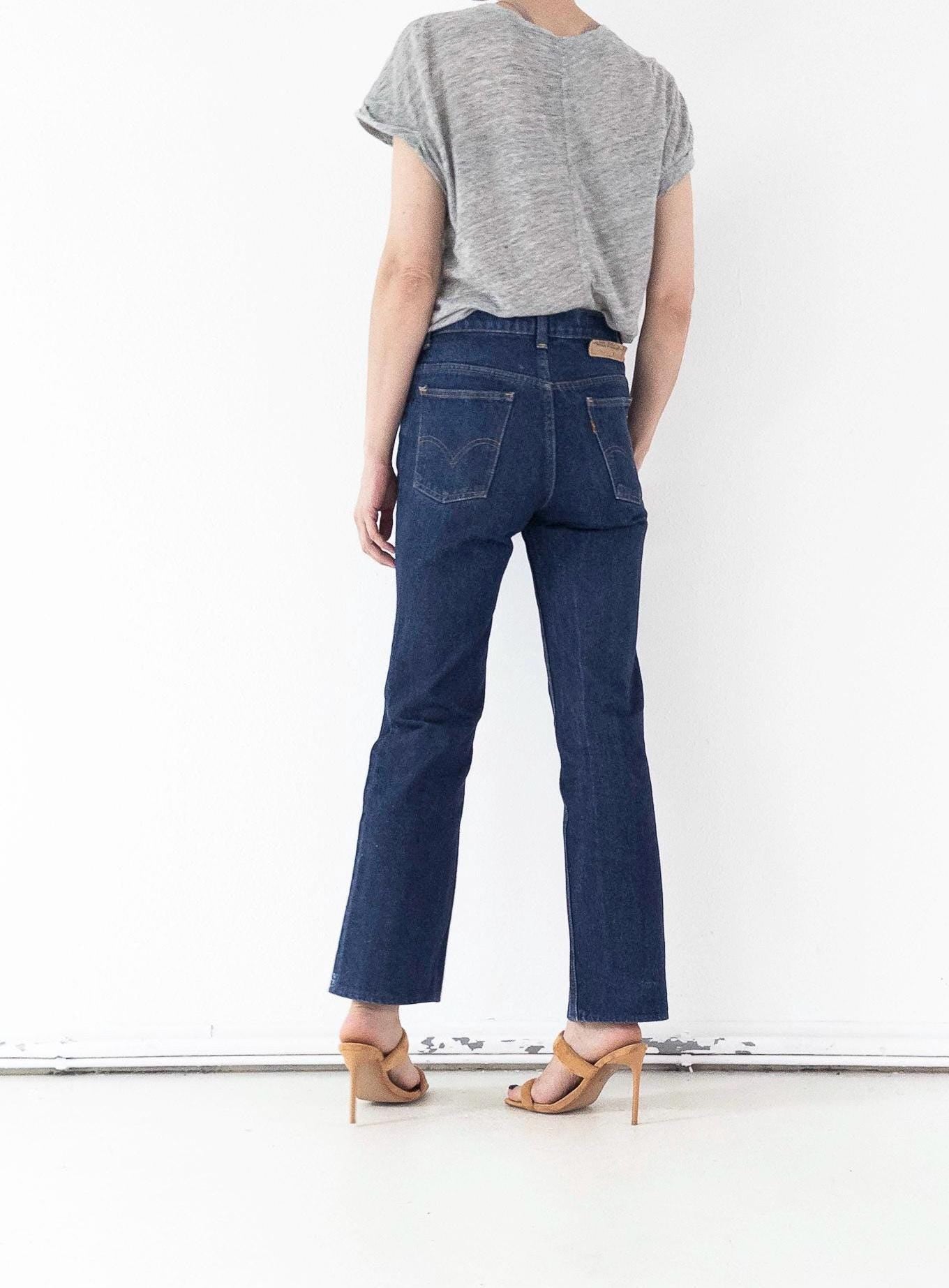Levis 630 Jeans W27-28 L31 Dark Wash Orange Tab Denim 80s Vintage