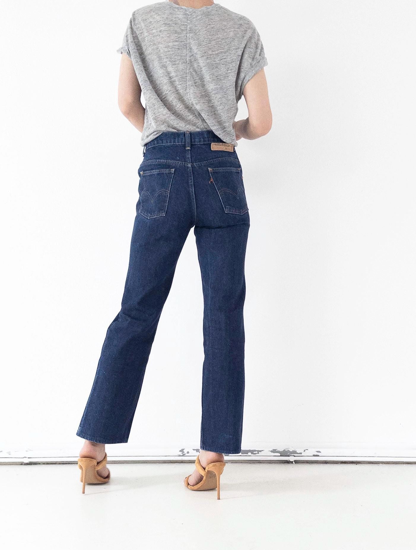 Levis 630 Jeans W27-28 L31 Dark Wash Orange Tab Denim 80s Vintage