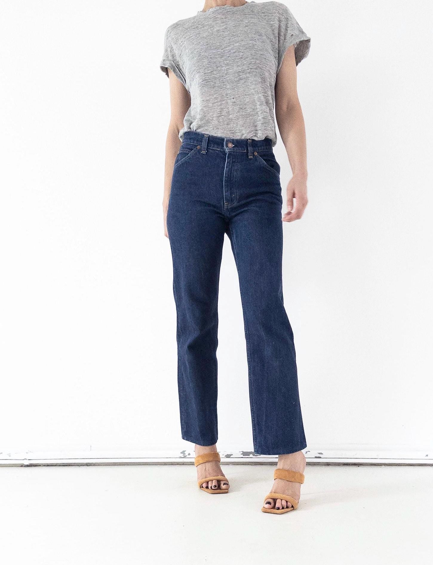 Levis 630 Jeans W27-28 L31 Dark Wash Orange Tab Denim 80s Vintage