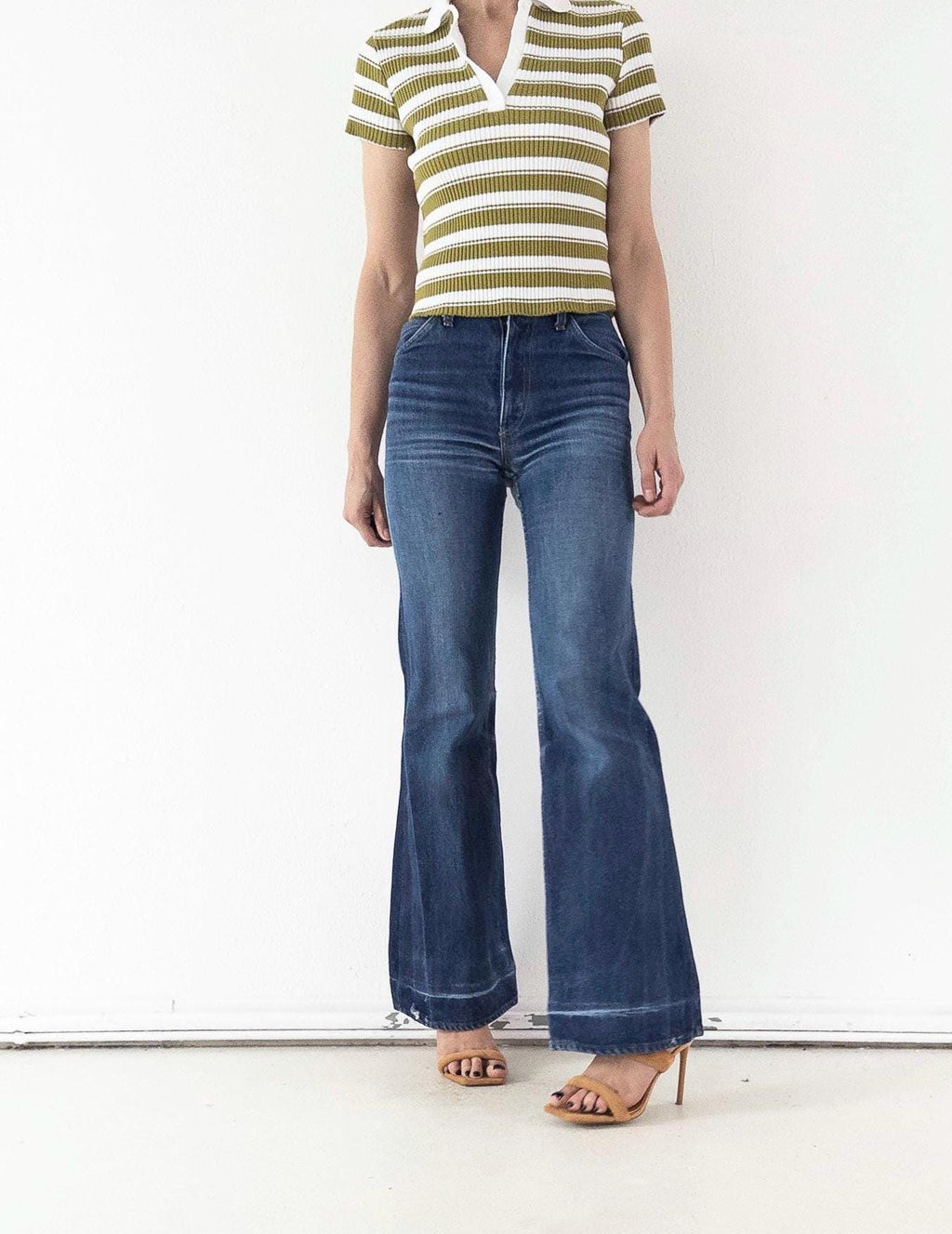 Levis Jeans Vintage 1978 622 Bell Bottoms Orange Tab Extra Wide Flare Denim W25 L35 Faded Dark Wash Distressed