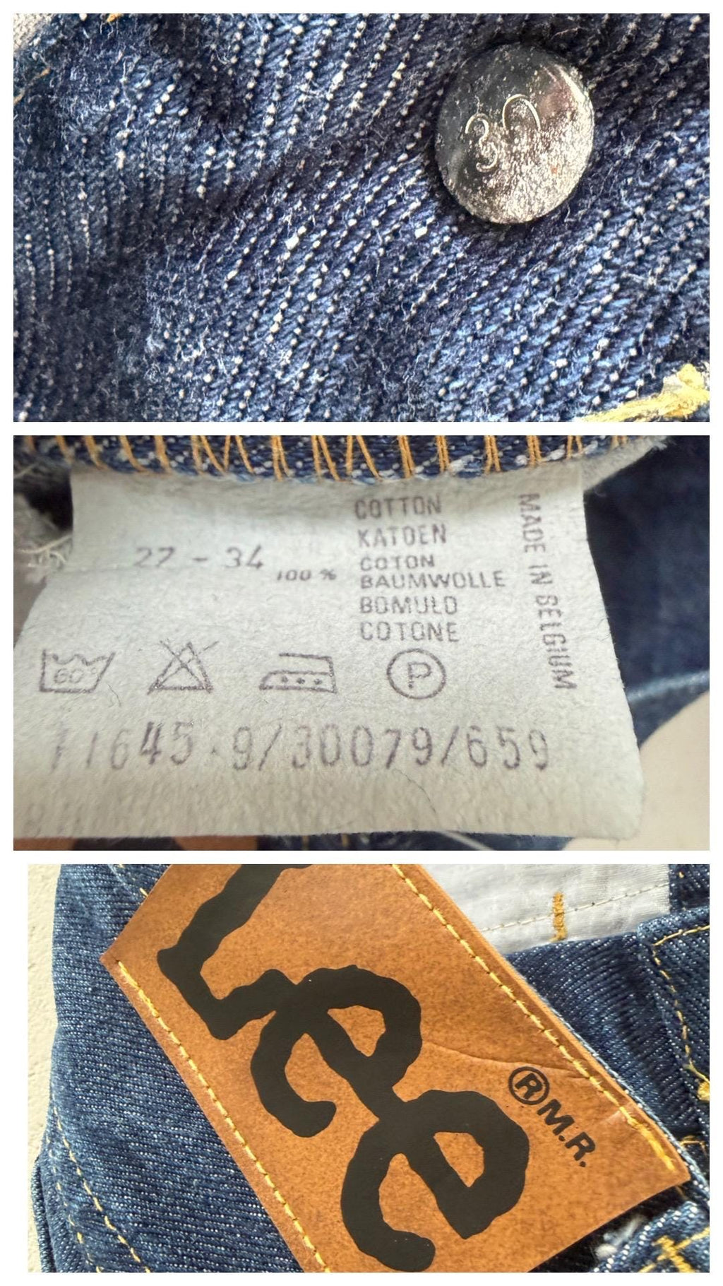 Original Vintage 70s Lee Label Made in Belgium Gr. W23 W24 mit Pflegehinweisen – girlstalkvintage.com