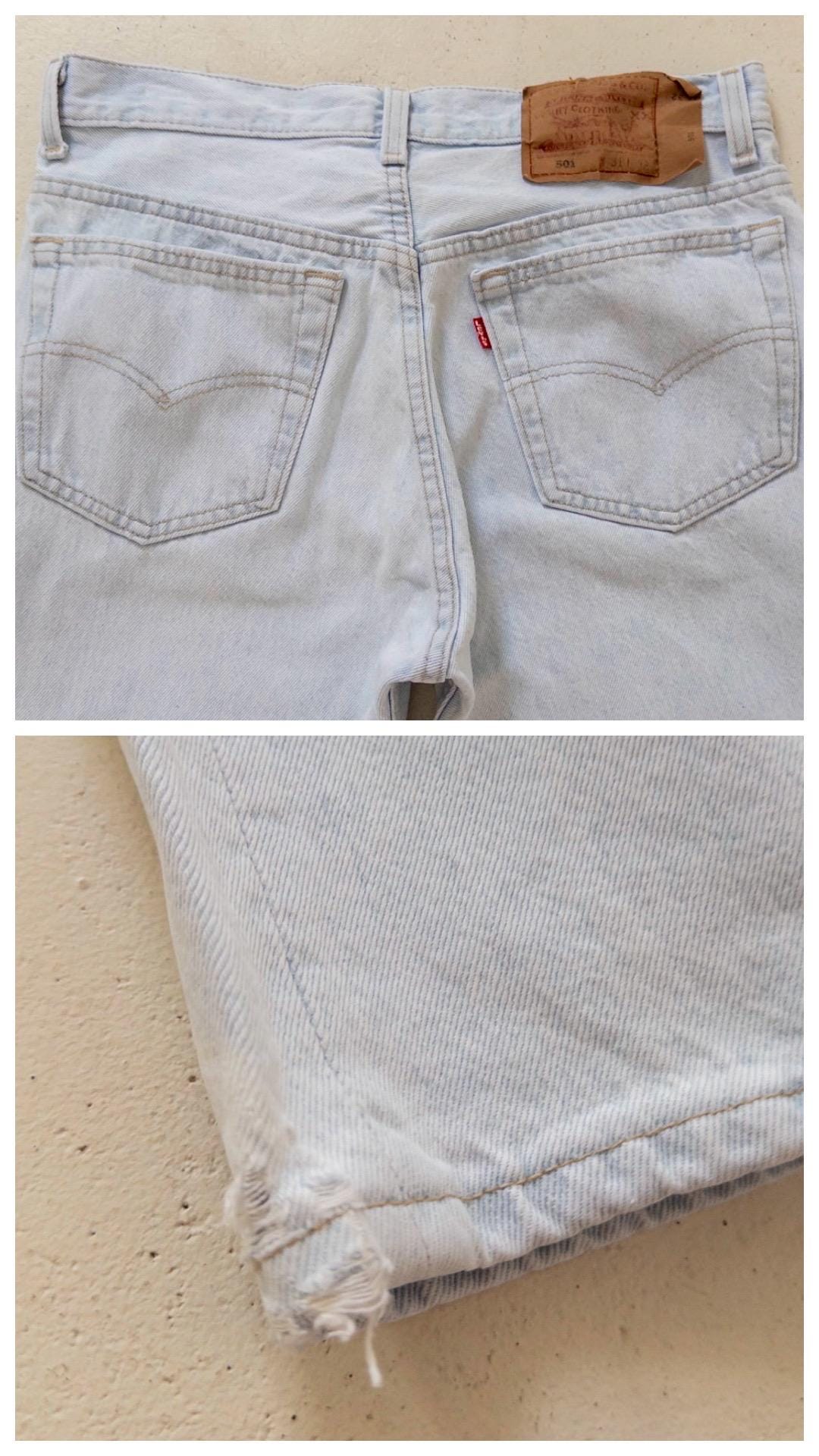 Levis 501 Jeans W28 L32 Made in USA 1994 Light Wash Iceblue Denim 90s Vintage