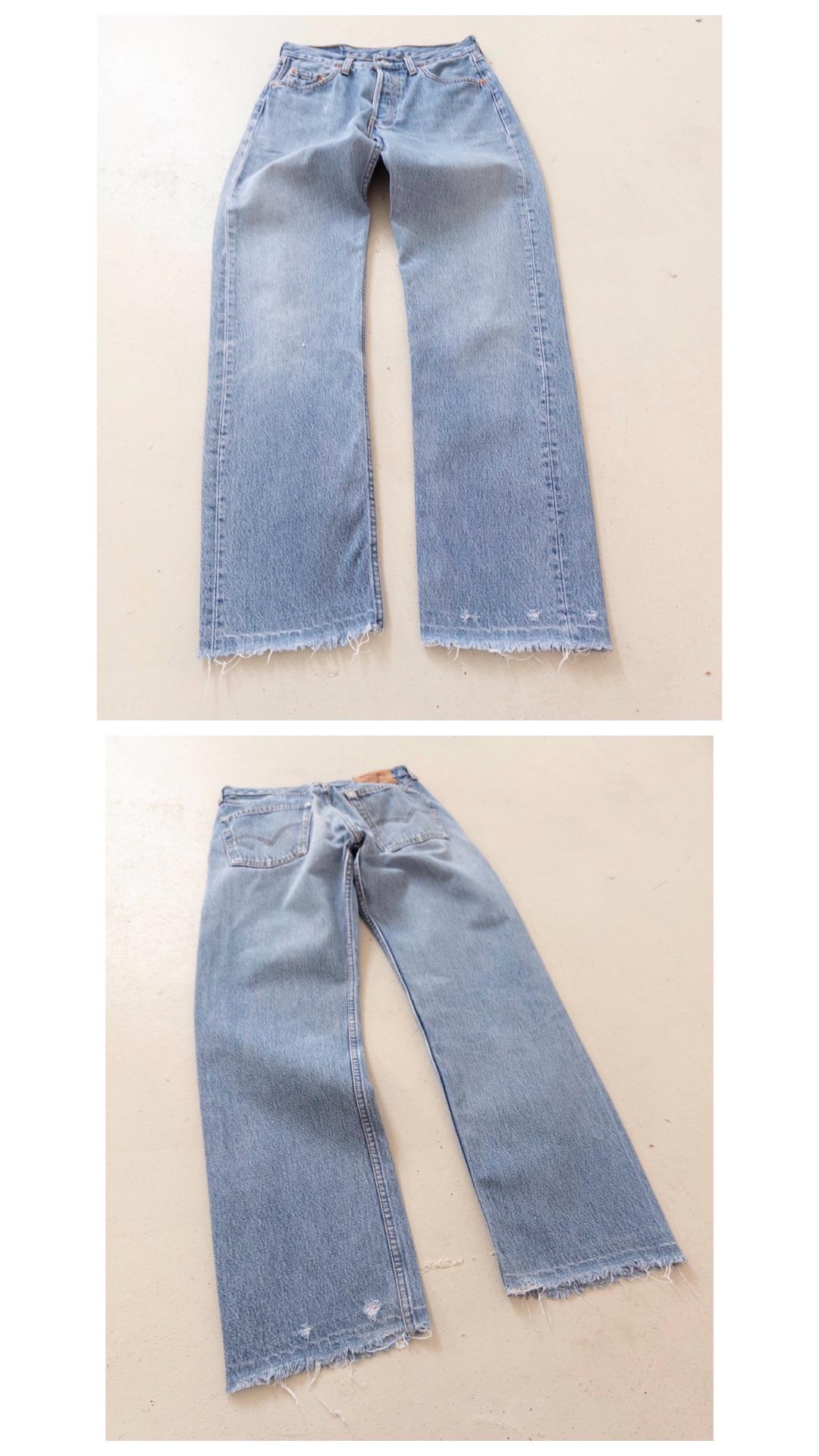 Levis 501 Jeans W28 L33 90s Vintage Made in UK Light Blue Denim 1994