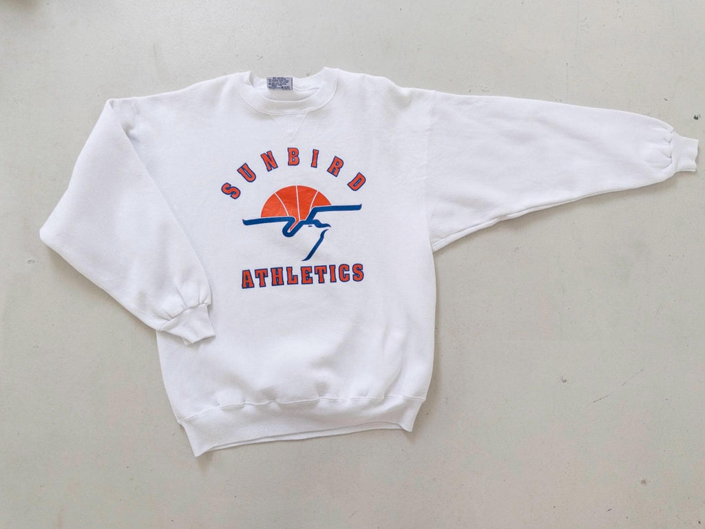 Hanes Sweatshirt 80s 90s Vintage Sunbird Athletics XL Made in USA Sweater Off White Crewneck Campus Sportswear