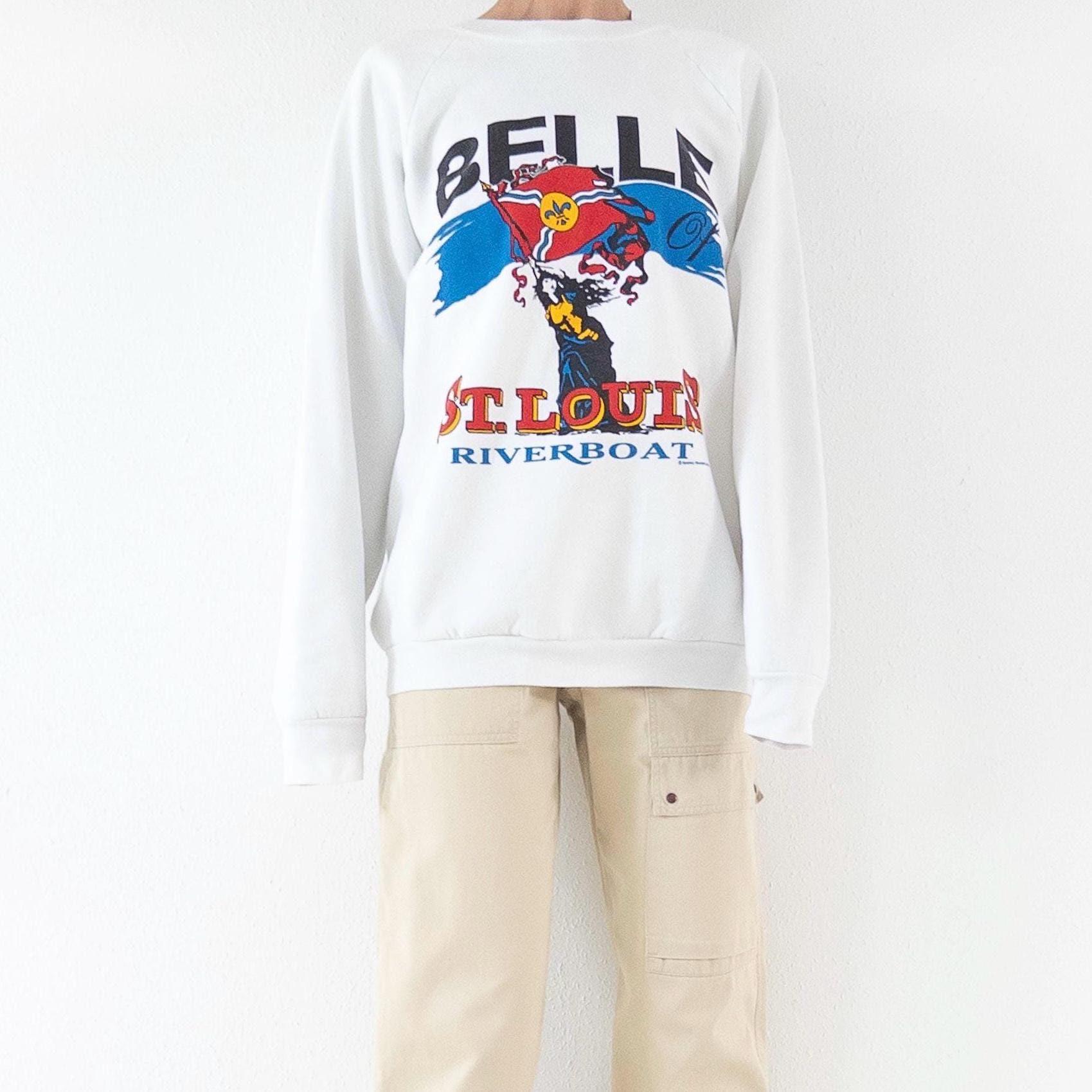 Fruit of the Loom Sweatshirt 90s Vintage L Made in USA Weißer Graphic Crewneck Sweater