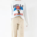 Fruit of the Loom Sweatshirt 90s Vintage L Made in USA Weißer Graphic Crewneck Sweater