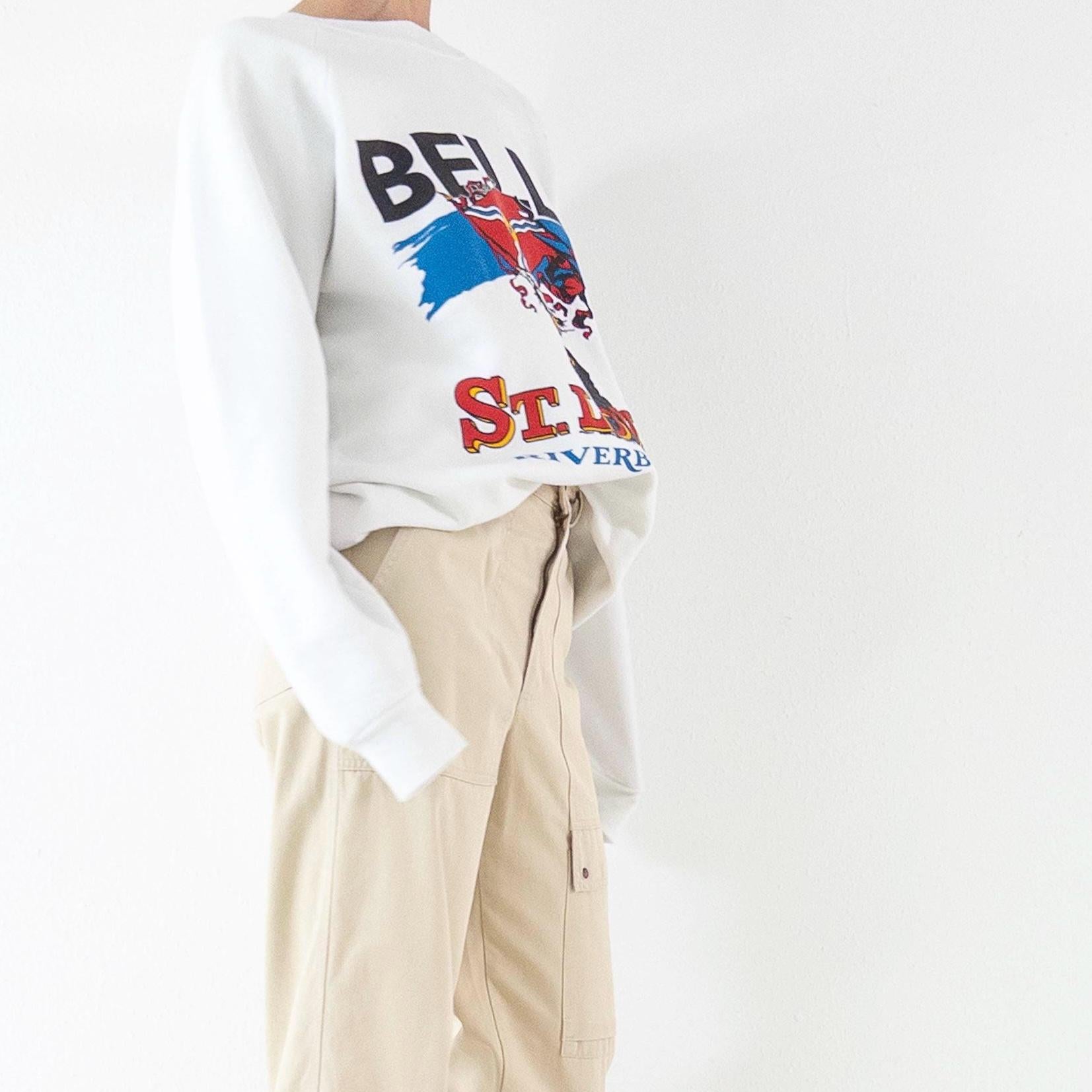 Fruit of the Loom Sweatshirt 90s Vintage L Made in USA Weißer Graphic Crewneck Sweater