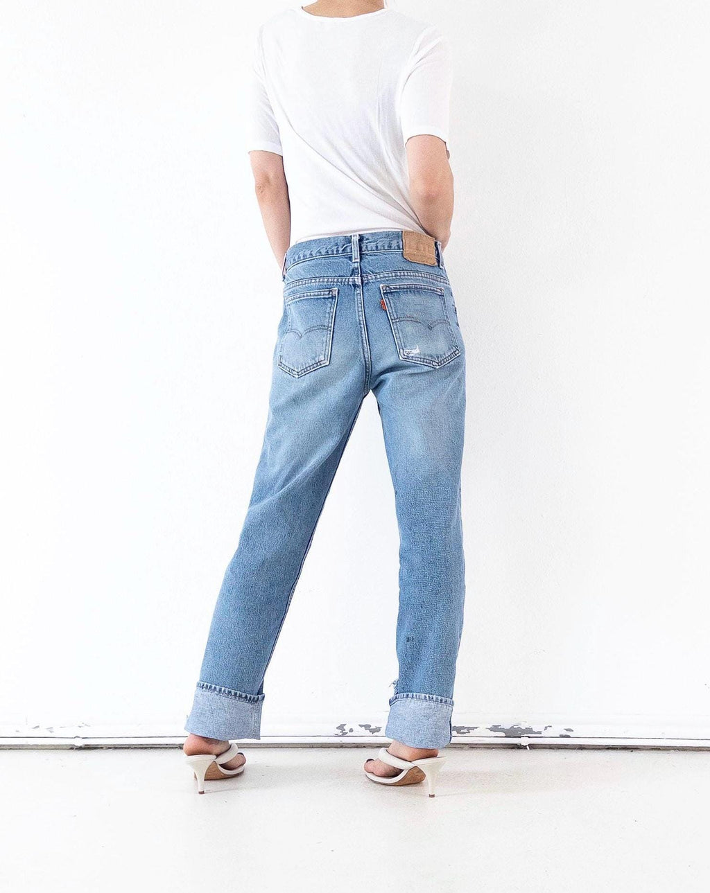 Vintage Levis Orange Tab Dad Jeans W29 W30 - 80s Made in Belgium Distressed Light Blue